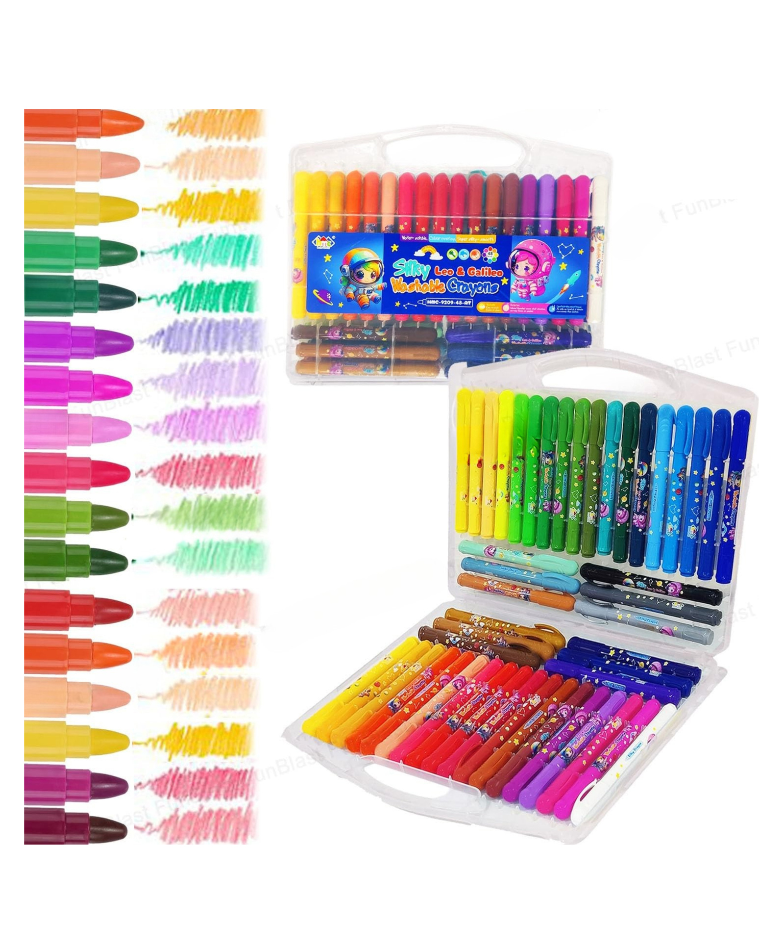 YAMAMA Crayons for Kids Washable Super Silky Smooth Twistable 48 Shades Rolling Crayons in Box, Crayon Colour Set for Kids, Art Drawing Crayon Set for Kids, Drawing and Painting Set(Pack of 48 - Multicolor)-picture-20