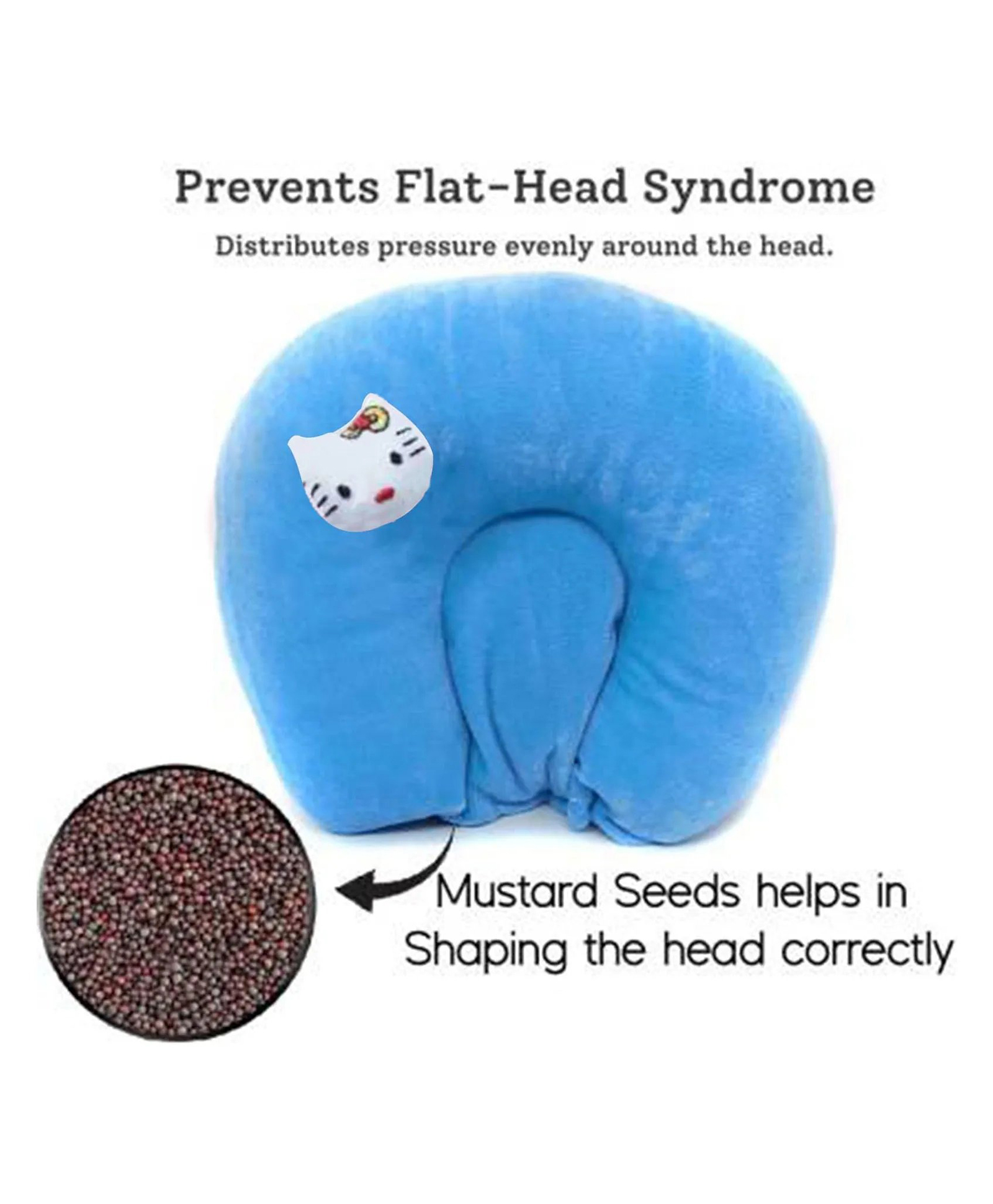 Numum Mustard Seed Pillow for New Born Baby, Ideal for Round Head Shaping Seed PillowBabies (Blue Seed Pillow) ( Multi Print) ( color and design may vary)-picture-16