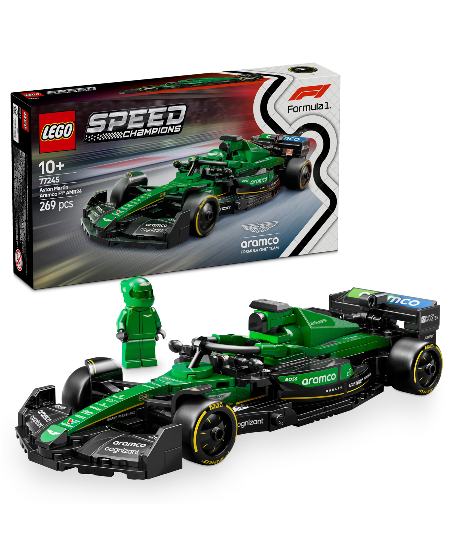 LEGO Speed Champions Aston Martin Aramco F1 AMR24 Race Car Vehicle Set 269 pieces- 77245-image-27