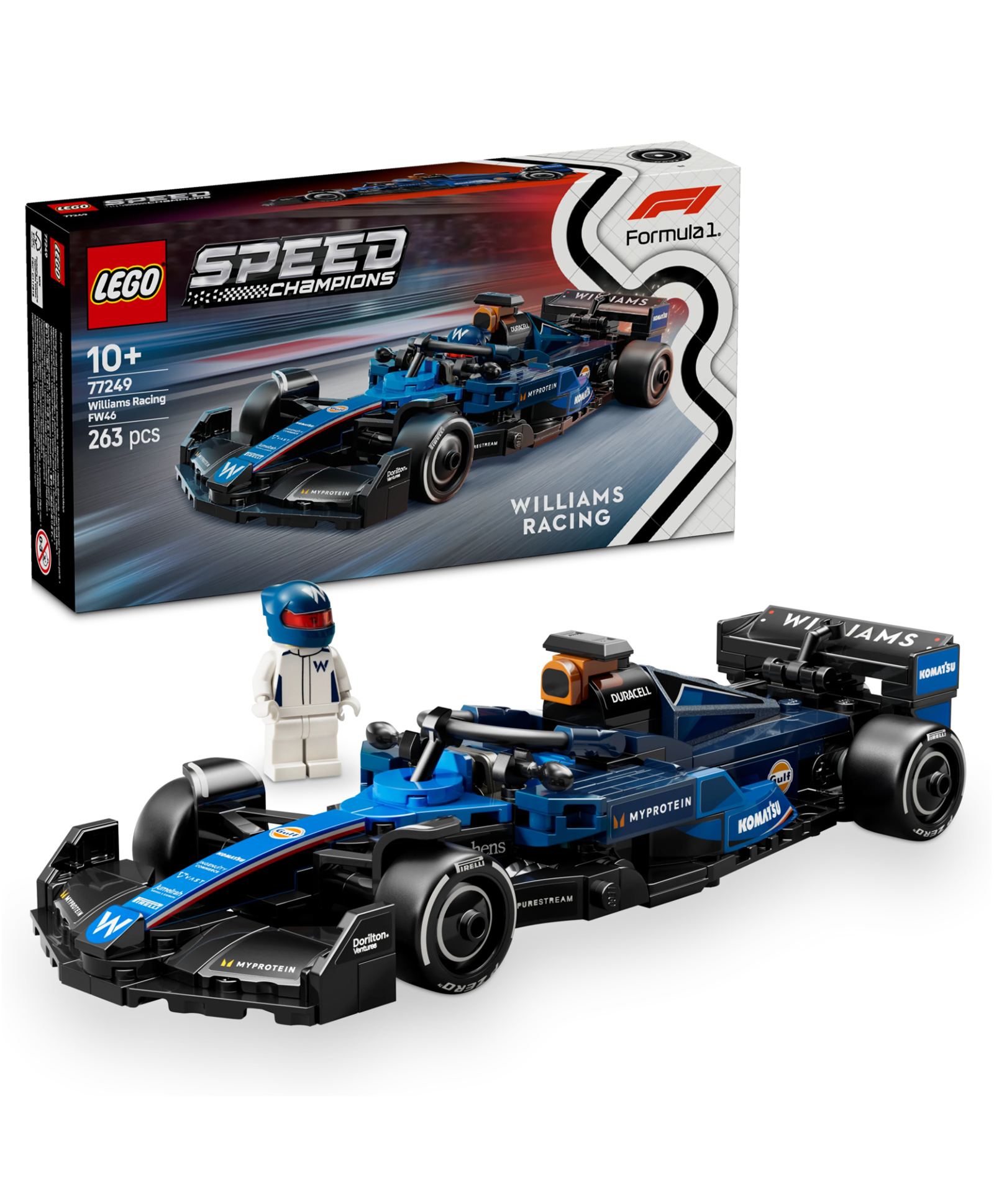 LEGO Speed Champions Williams Racing FW46 F1 Race Car Vehicle Set 263 pieces-77249-image-49