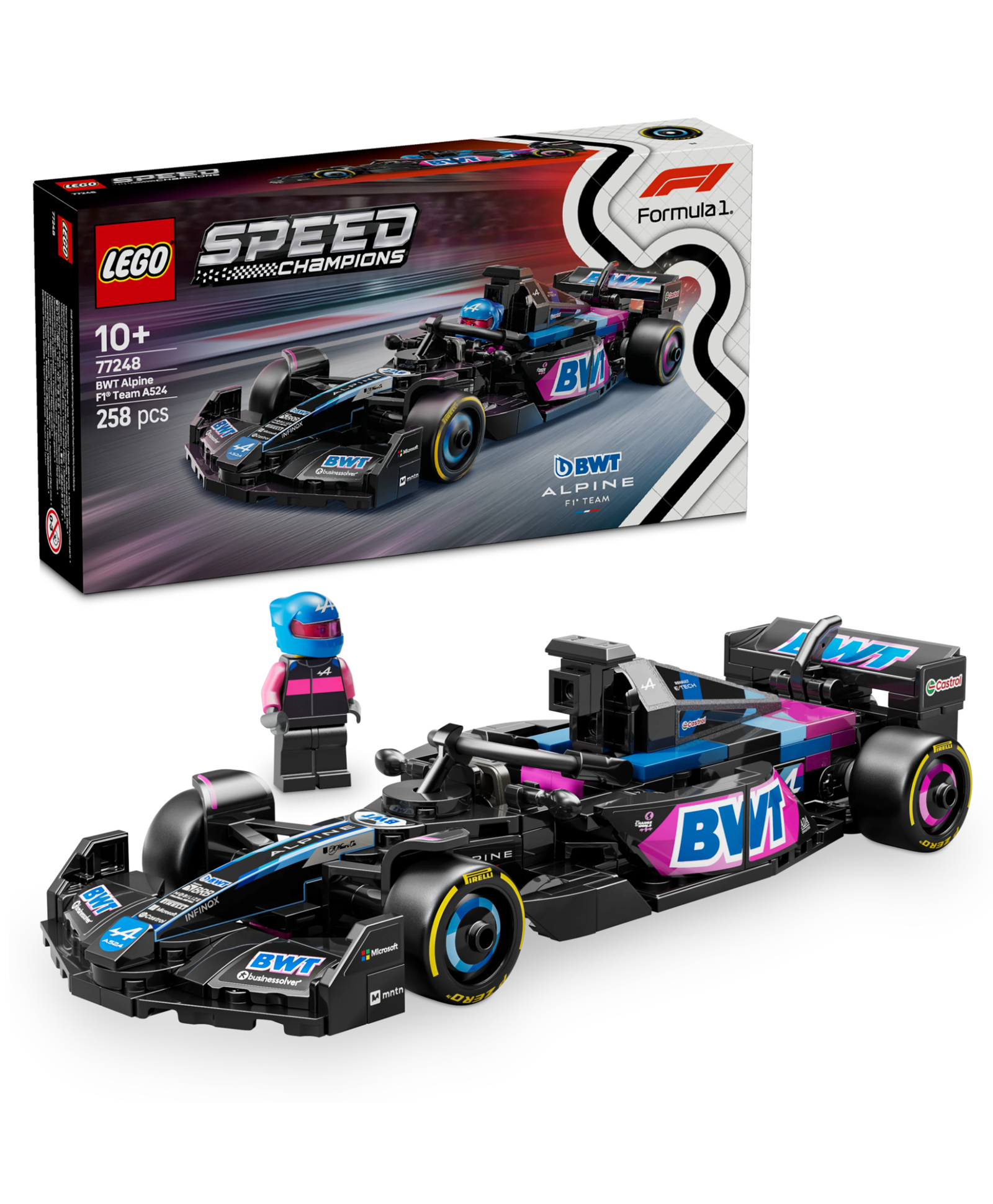 LEGO Speed Champions BWT Alpine F1 Team A524 Race Car Toy Vehicle 258 pieces- 77248-picture-22