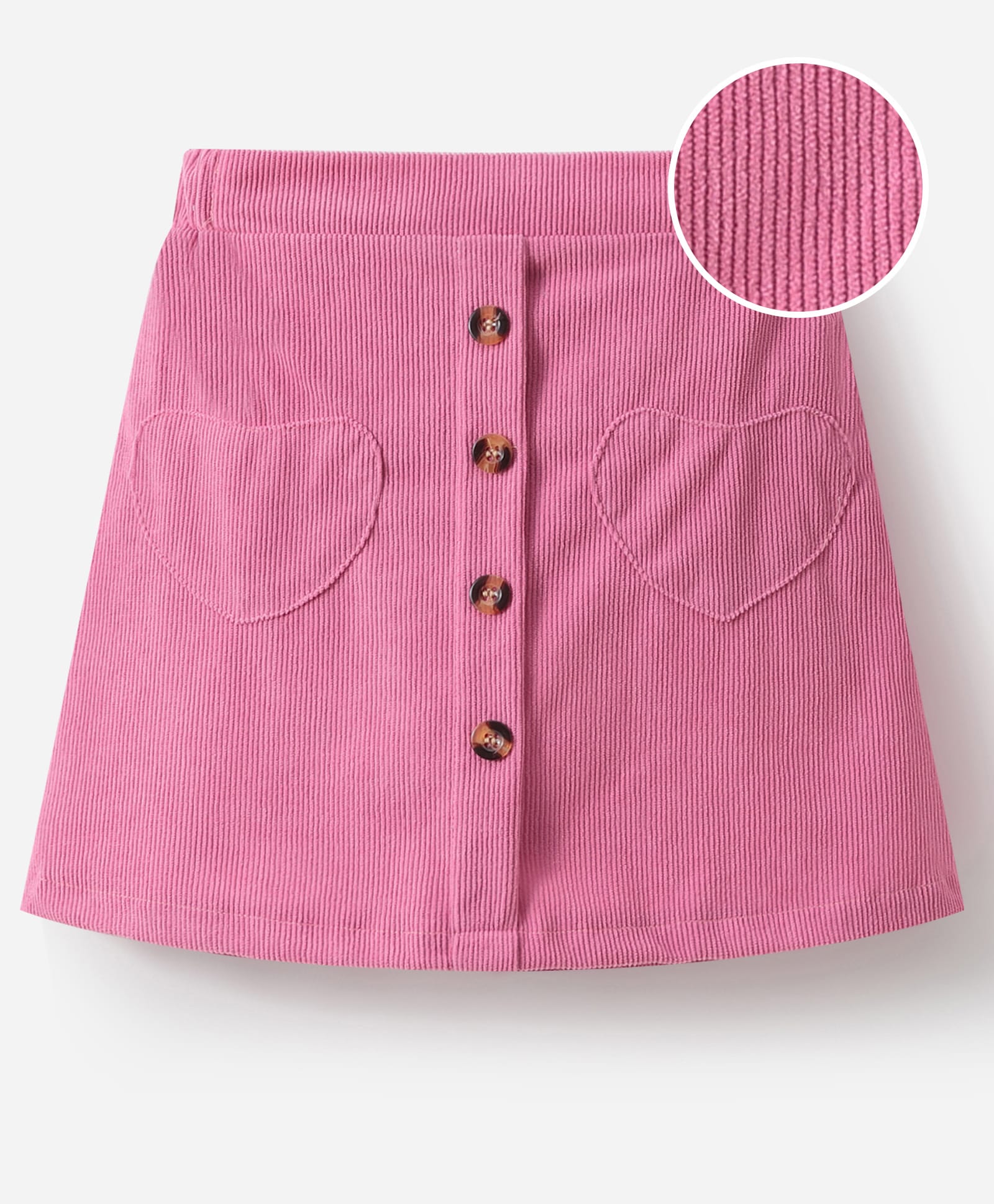 Mark & Mia Washed Solid Colour Skirts With Heart Patch - Fuschia-picture-15