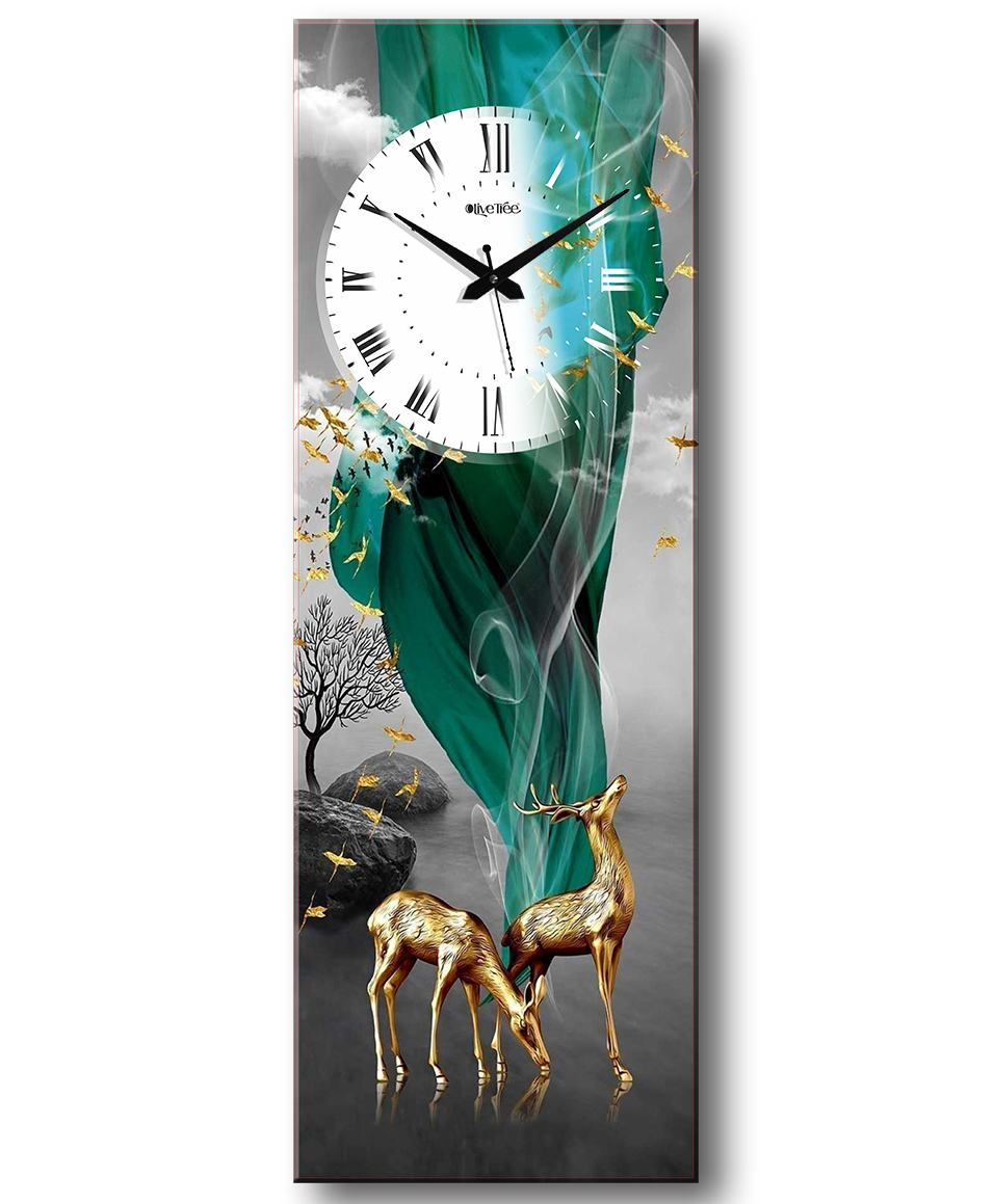 Olive tree Wooden Designer Wall Clock for Home Wooden Wall Clock for Living Room Designer Wooden Stylish Clocks for Wall Décor - Blue-image-26