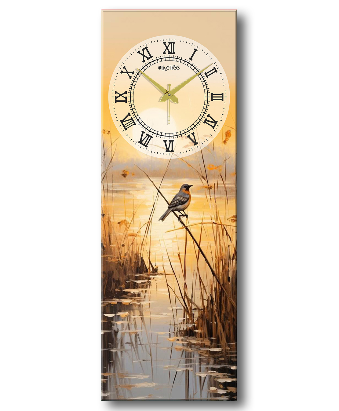 Olive tree Wooden Designer Wall Clock for Home Wooden Wall Clock for Living Room Designer Wooden Stylish Clocks for Wall Décor - Lemon Light yellow-image-23
