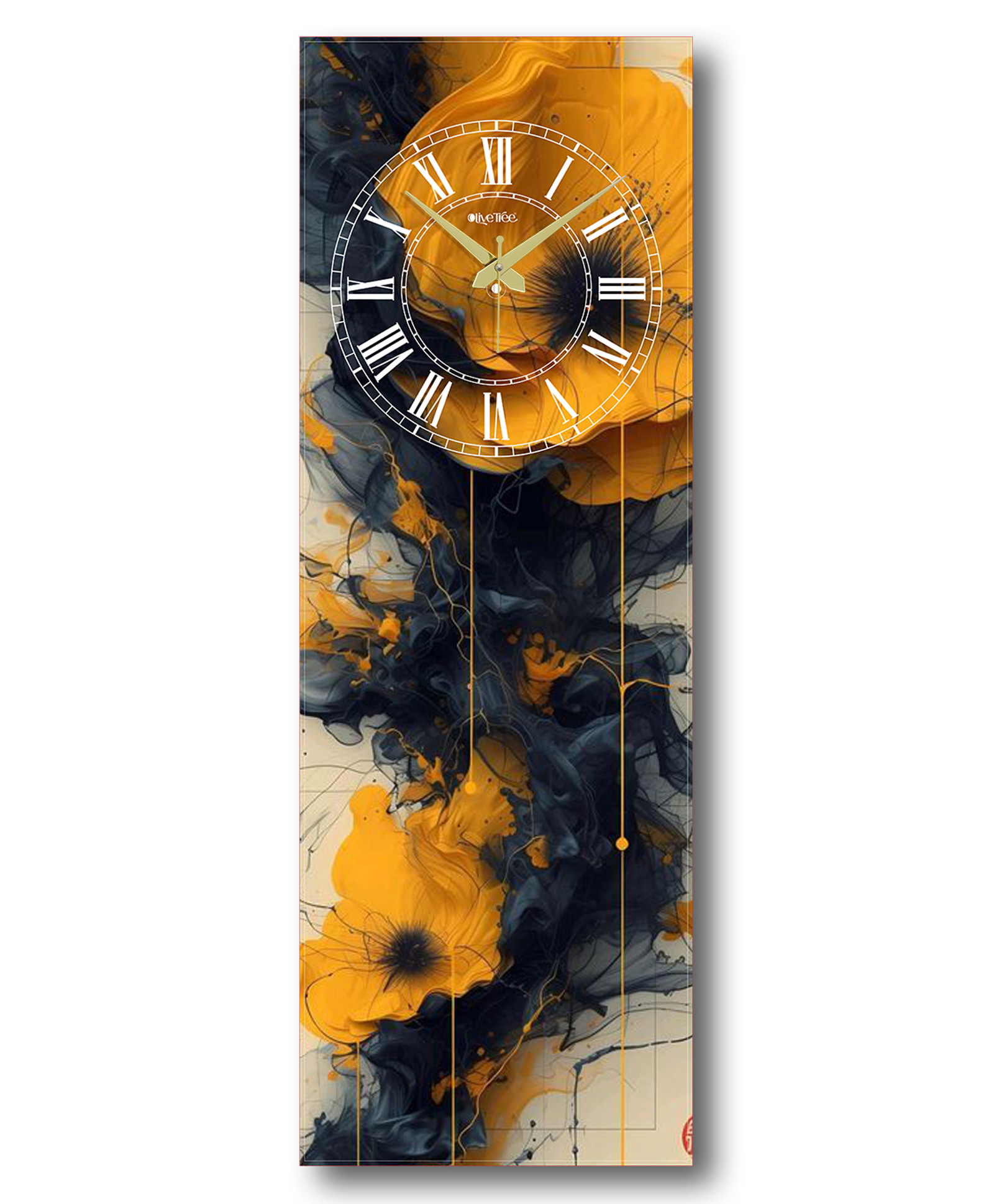Olive tree Wooden Designer Wall Clock for Home Wooden Wall Clock for Living Room Designer Wooden Stylish Clocks for Wall Décor - Voilet-image-0