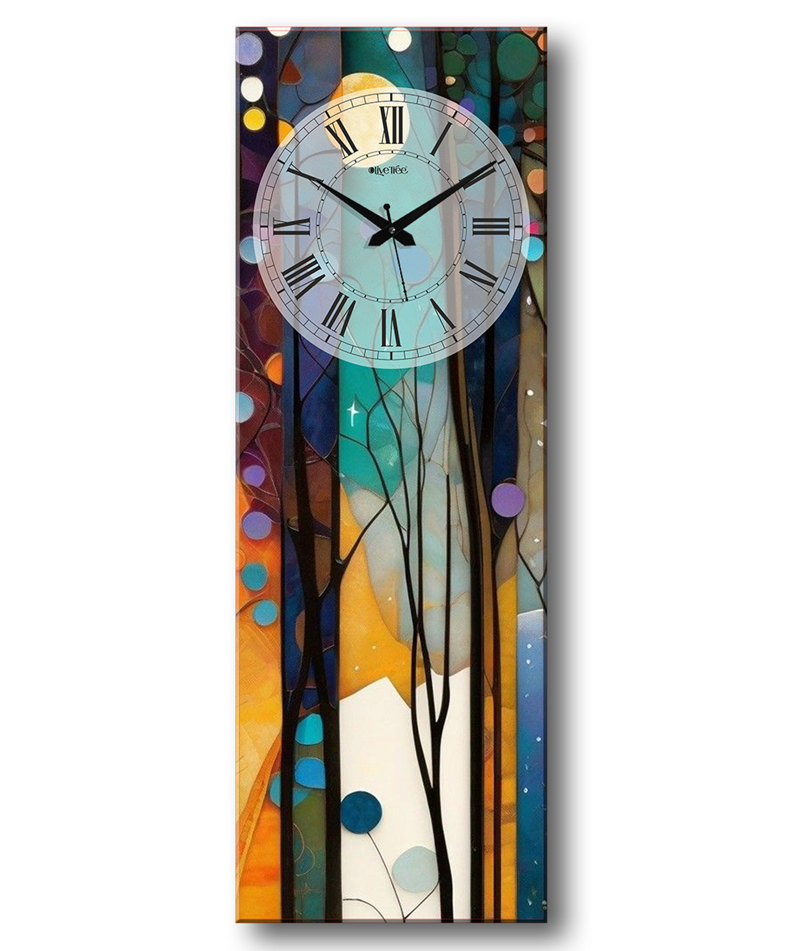 Olive tree Wooden Designer Wall Clock for Home Wooden Wall Clock for Living Room Designer Wooden Stylish Clocks for Wall Décor - White-image-25