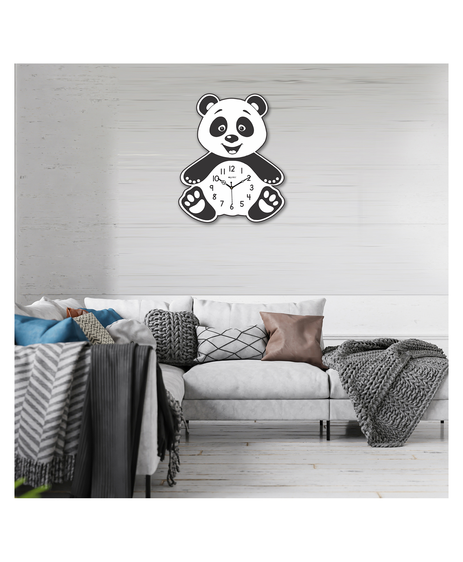 Olive Tree Wooden Designer Kids Wall Clock for Home | Wooden Wall Clock for Living Room | Designer Wooden Stylish Clocks for Home walls - Multi color-image-21