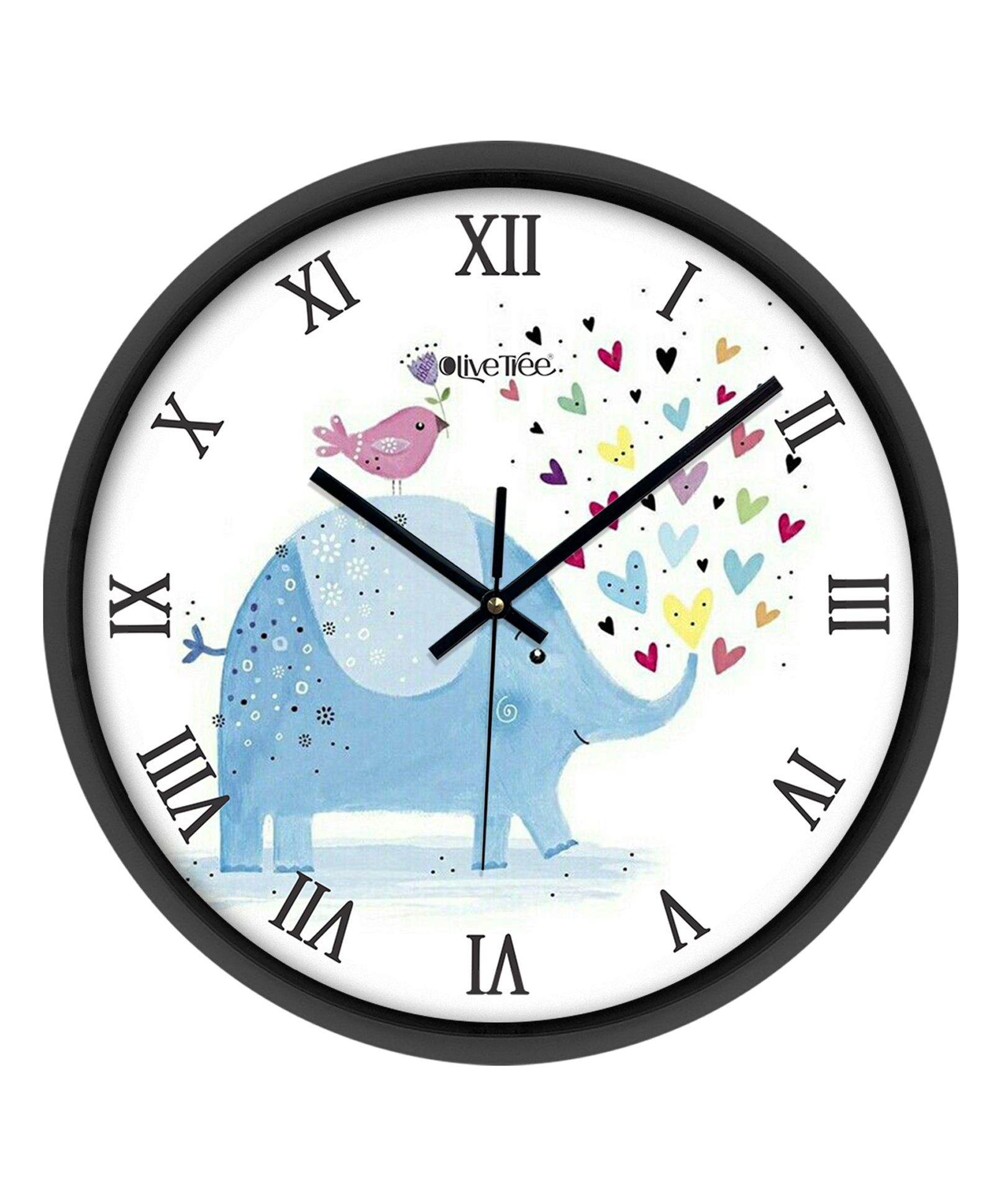 Olive Tree Wall Clock 12" Analog Decorative Latest Wall Clock for Room/Home/Kitchen/Bedroom/Office/School - Royal Blue-picture-13