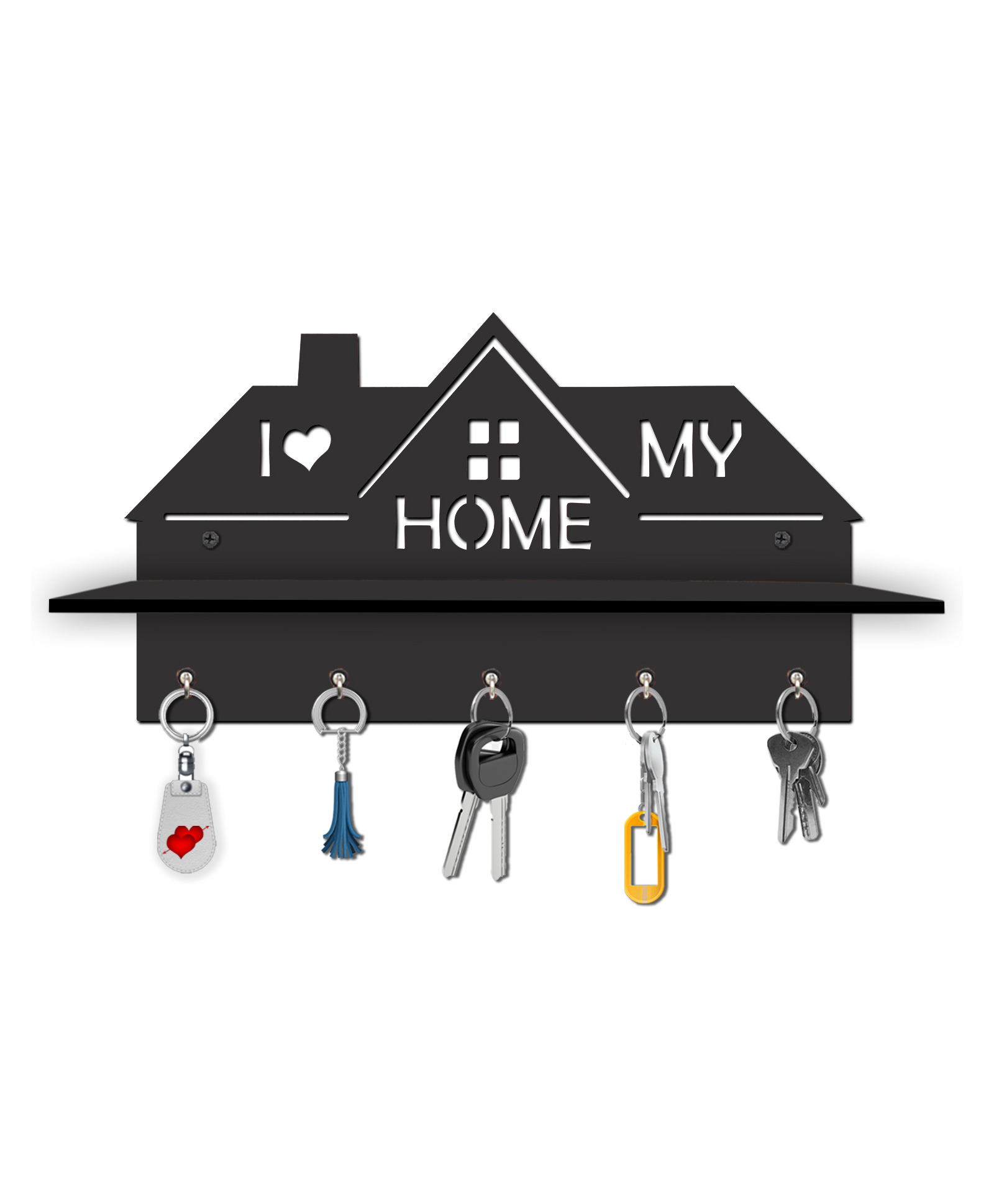 Olive Tree Key Hanger | Key Holder for Home | Key Chain Holders for Wall | Wall Mount Key Holder | Wall Stylish Key Stand (5 Hooks) Black with Home-image-43
