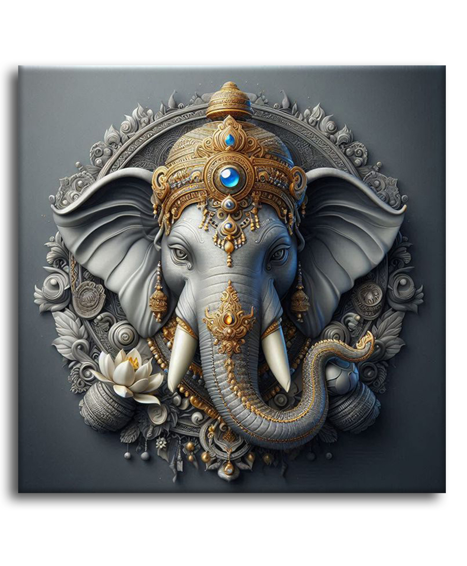 Olive Tree Wooden Wall Art Attractive Set of 1 Canvas Painting for Home, Bedroom & Living Room|Engineered Wood Frame|Modern Stylish Hanging Wall Art Painting for Wall Decoration - Light Grey-picture-11