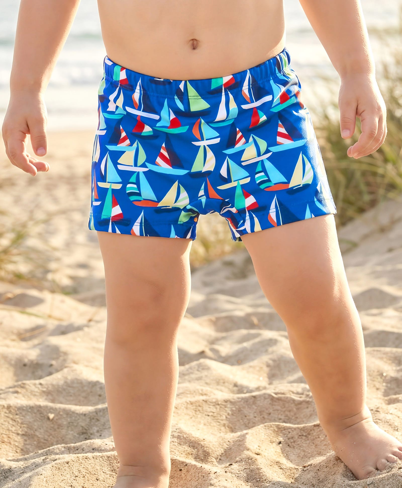 Babyhug Above Knee Length Water Repellent Swimming Trunk with Nautical Theme - Blue-image-16