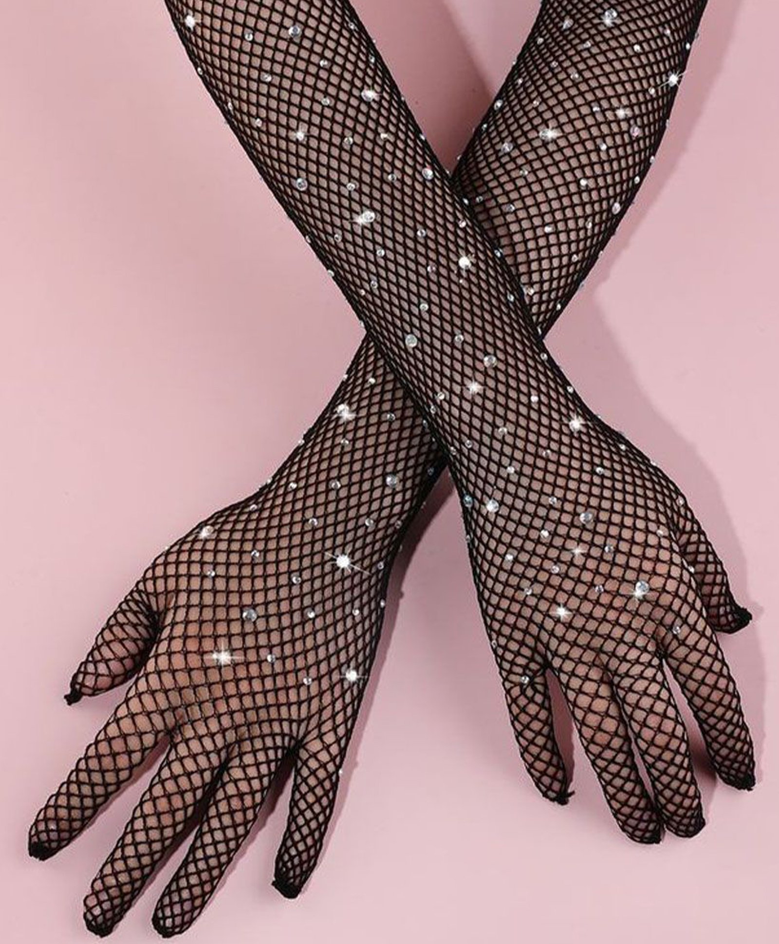 Tipy Tipy Tap Knitted Stones Embellished Gloves - Black