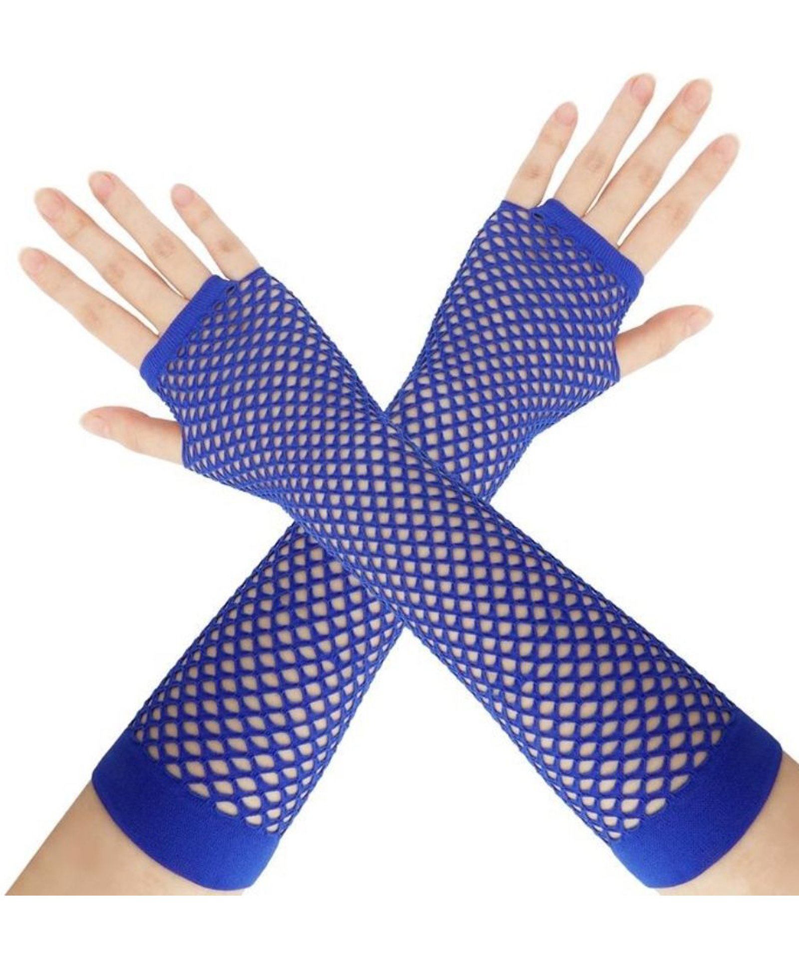 Tipy Tipy Tap Knitted Solid Fingerless Gloves - Blue-picture-43
