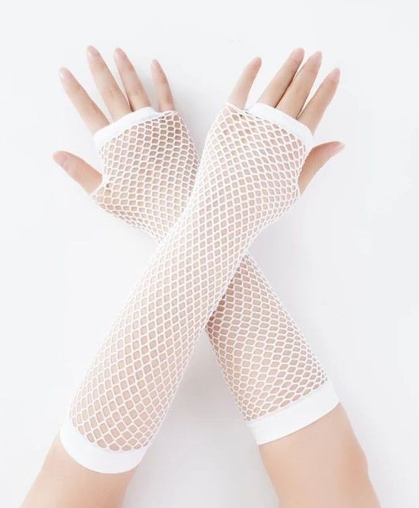 Tipy Tipy Tap Knitted Solid Fingerless Gloves - White-picture-42