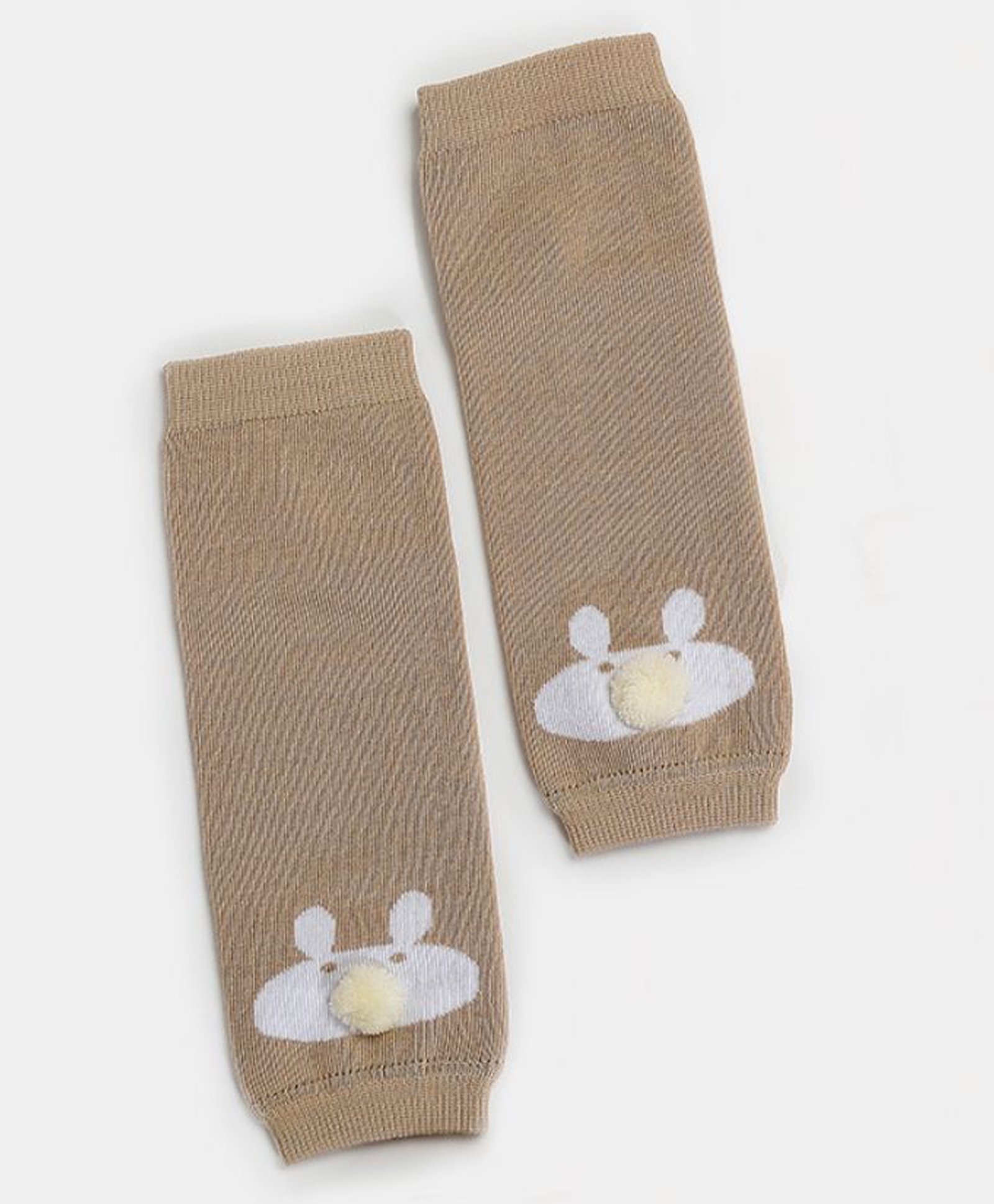 Tipy Tipy Tap Cotton Baby Animal Designed Leg Warmers - Beige-image-7