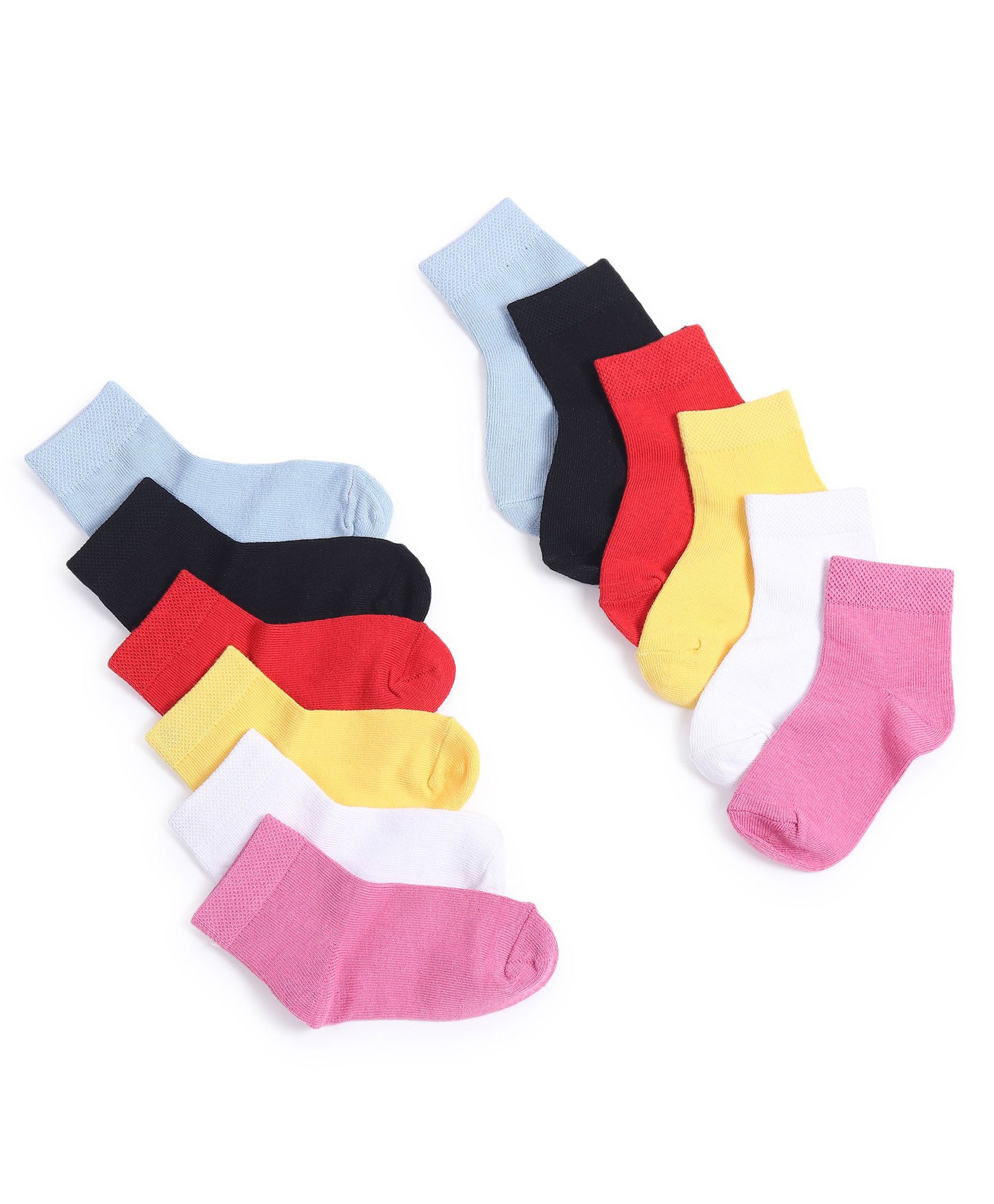 Tipy Tipy Tap Cotton Pack Of 6 Solid Socks - Multi Colour-picture-26
