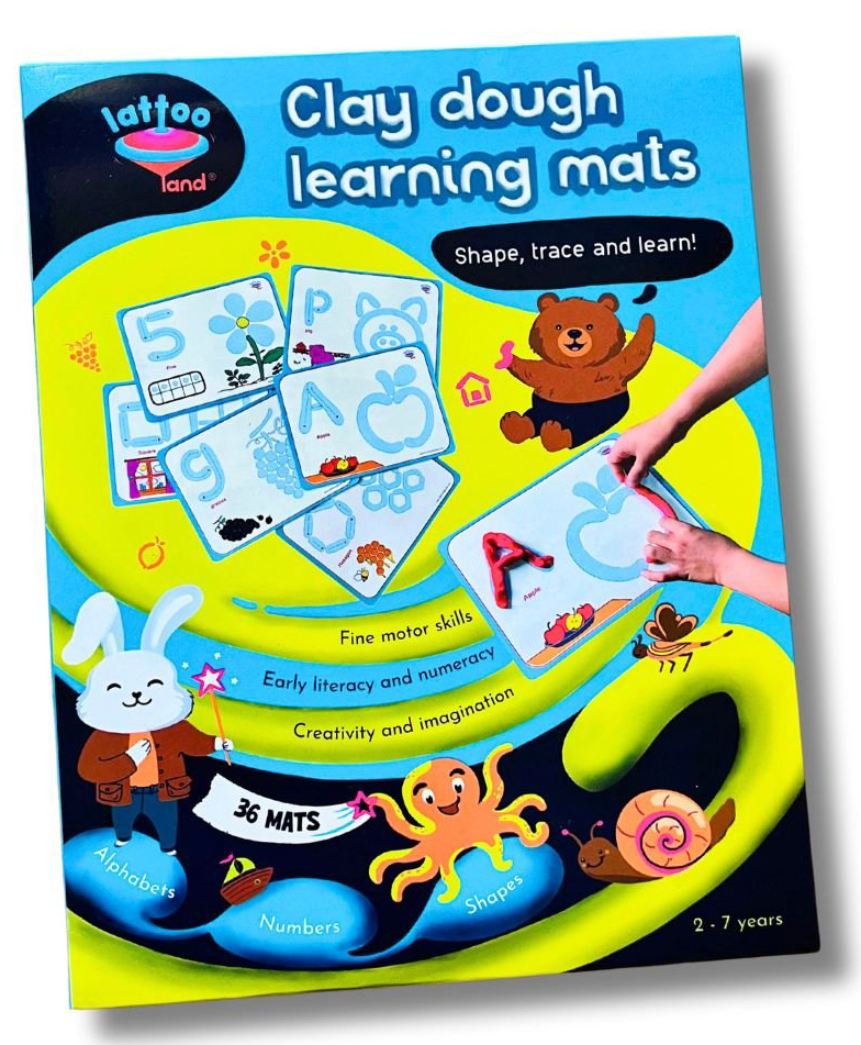 Lattooland Claydough Learning Mats | Alphabets, Numbers, Shapes Play dough Writing Cards | Educational Activity cum Flash Cards | 2-7 year old-image-19