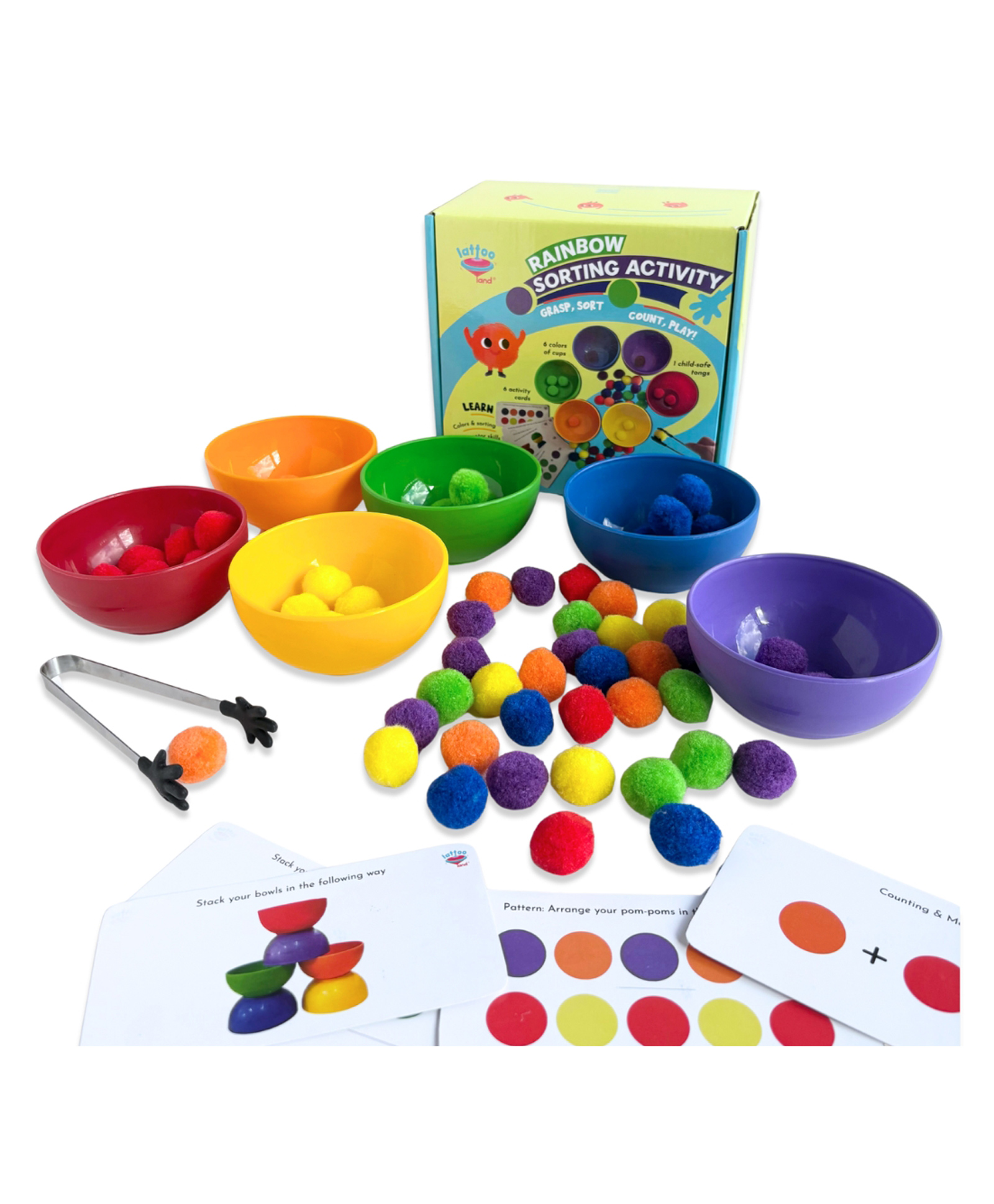 Lattooland Rainbow Sorting Activity Set for Kids to learn counting, sorting, patterns, early mathematics-image-40