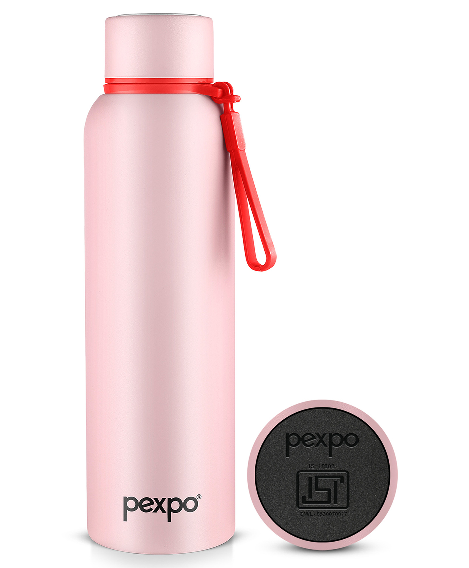Pexpo Bravo Pro 1000 Hot & Cold ISI Certified Flask- Baby Pink- Stainless Steel Water Bottle | Office| Gym| Travelling| Home| School| Adults & Kids| Limited RCB Edition - 1000 ml-image-13