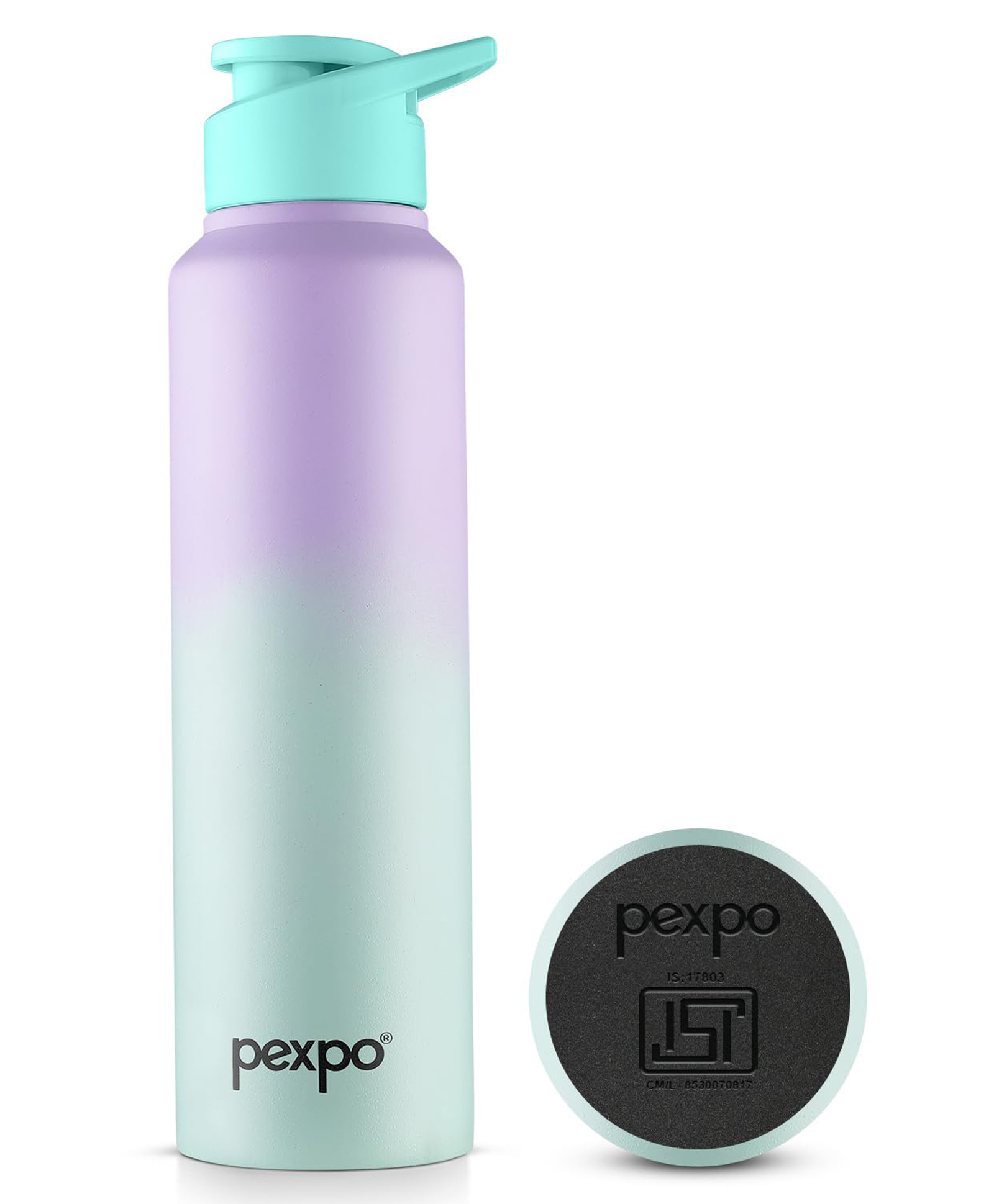 Pexpo Craft Pro Stainless Steel Sports/Fridge Water Bottle with Sipper Cap, Purple-Green Ombre | Eco friendly | BPA Free - 1000 ml-image-11