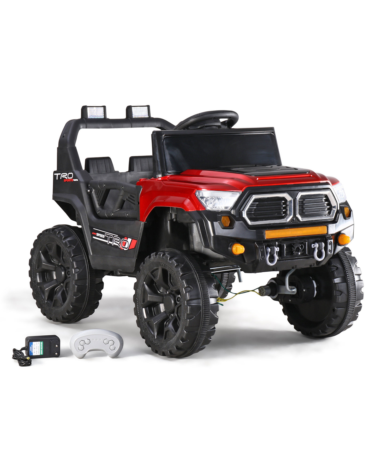 Baby Glider 4x4 Battery Operated Ride On Jeep With Windshield Light, Bluetooth & Music- Red-image-41