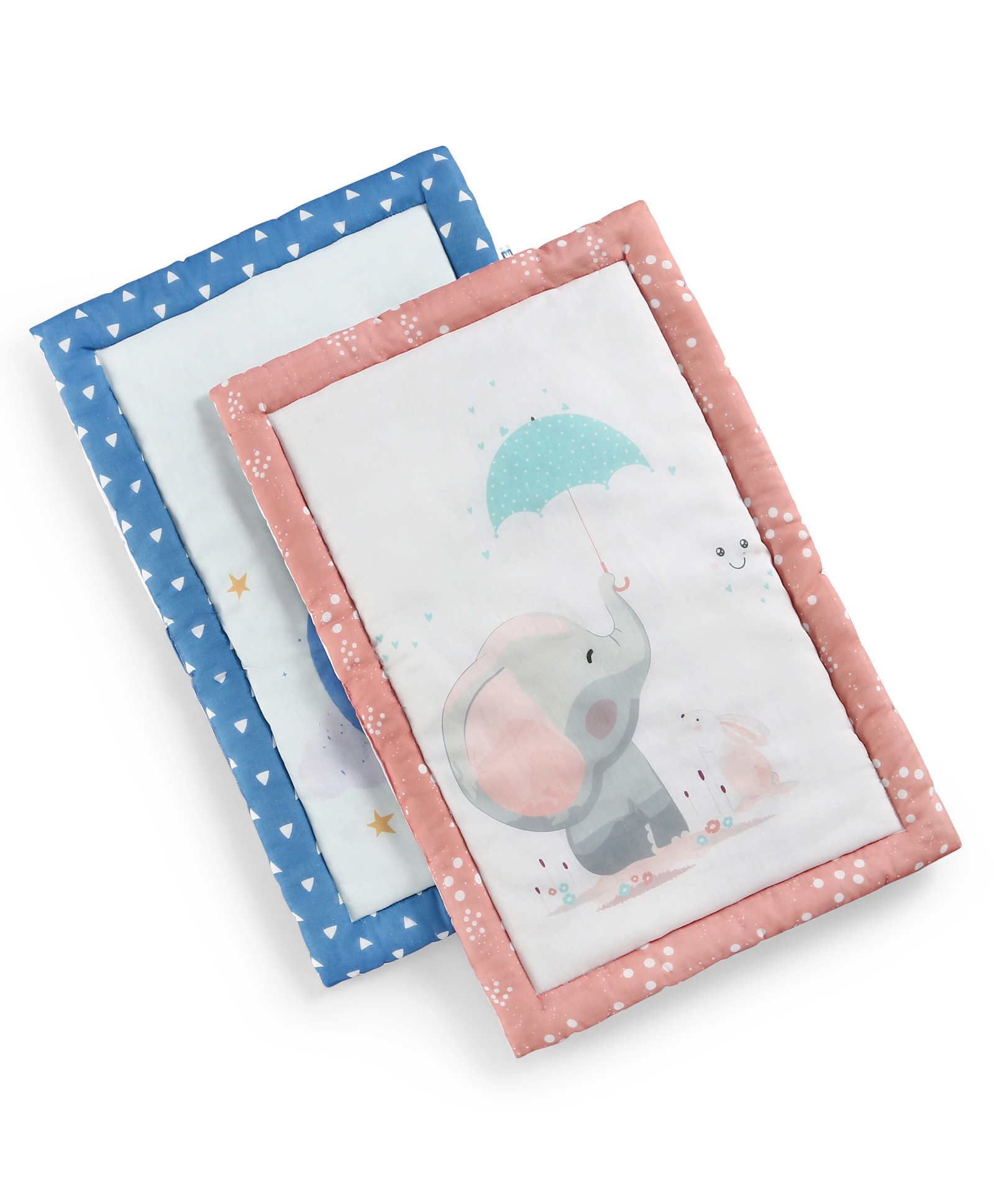 Zoe New Born Baby Cotton Flat Gadda Cozy Moon Bear & Cute Elephant Print - Pack of 2-picture-36