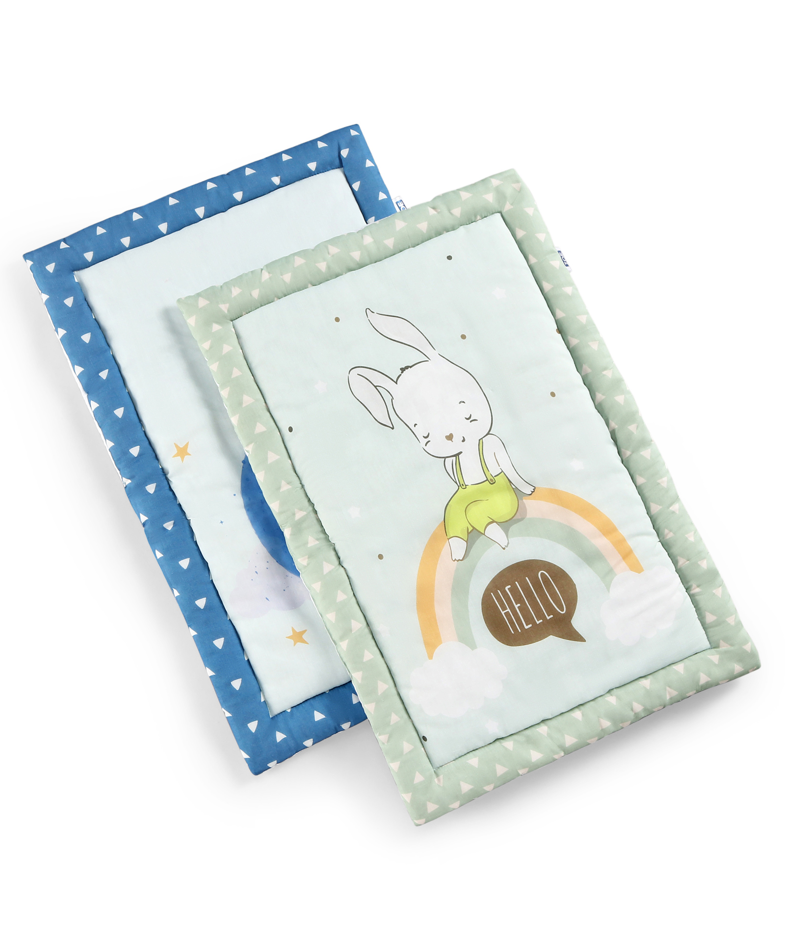 Zoe New Born Baby Cotton Flat Gadda Bunny Rainbow & Cozy Moon Bear Print - Pack of 2-picture-29