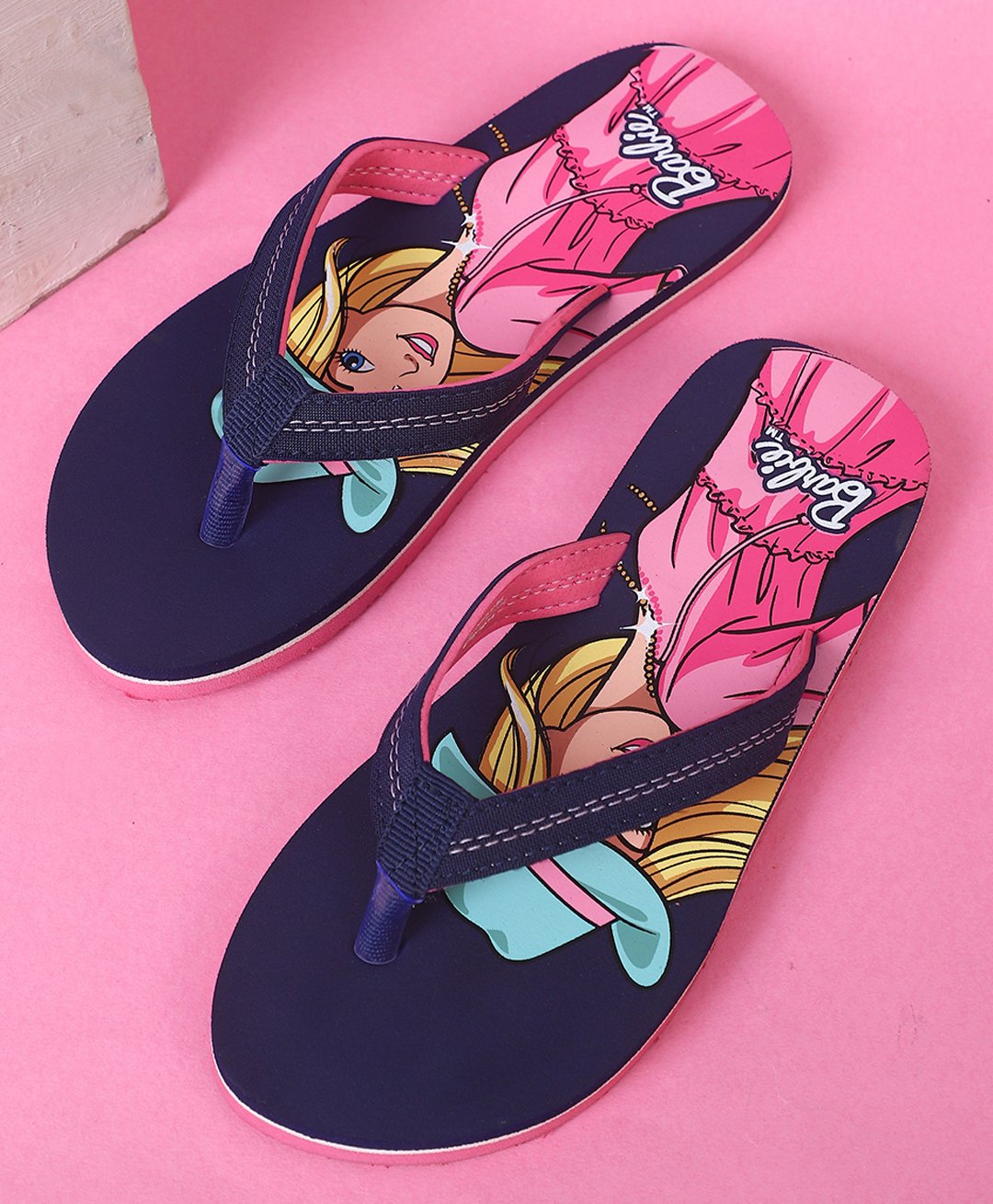 Kidsville Mattel Featuring Barbie Designed Flip Flops - Navy Blue-image-8