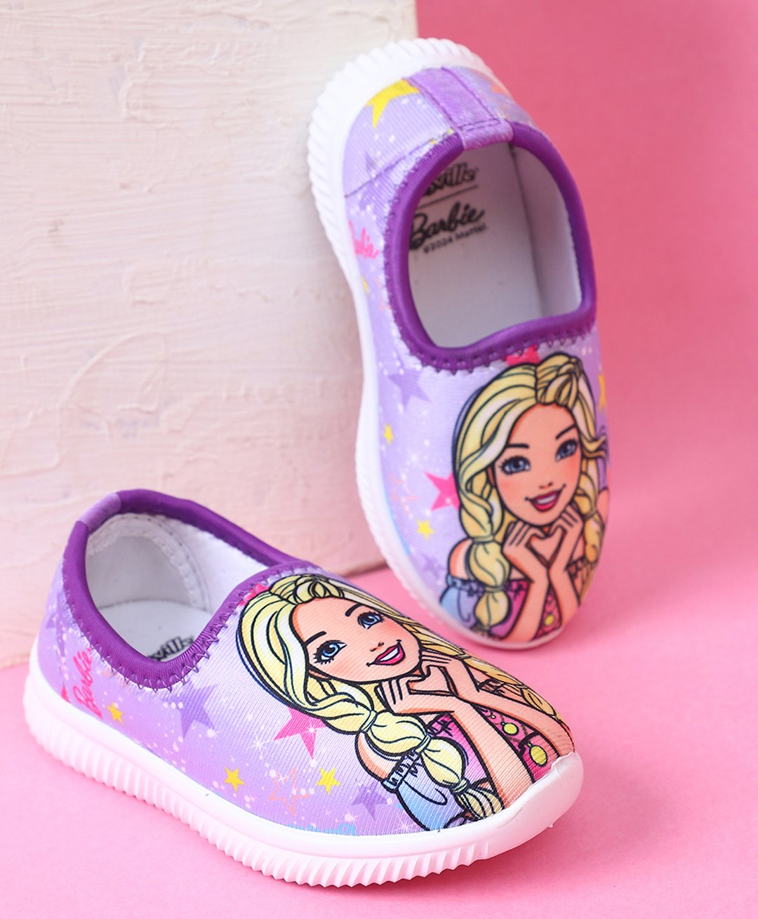 Kidsville Mattel Featuring Barbie Designed Slip On Shoes - Purple-picture-16
