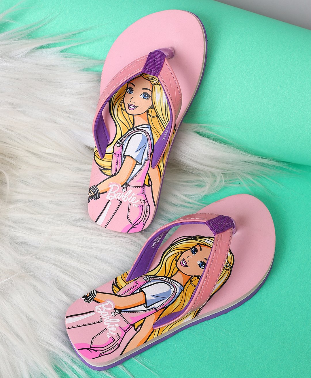 Kidsville Mattel Featuring Barbie Designed Flip Flops - Pink-image-12