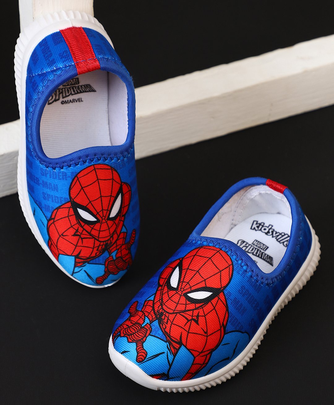 Kidsville Marvel Avengers Featuring Spider Man Character Printed Shoes - Navy Blue-image-48