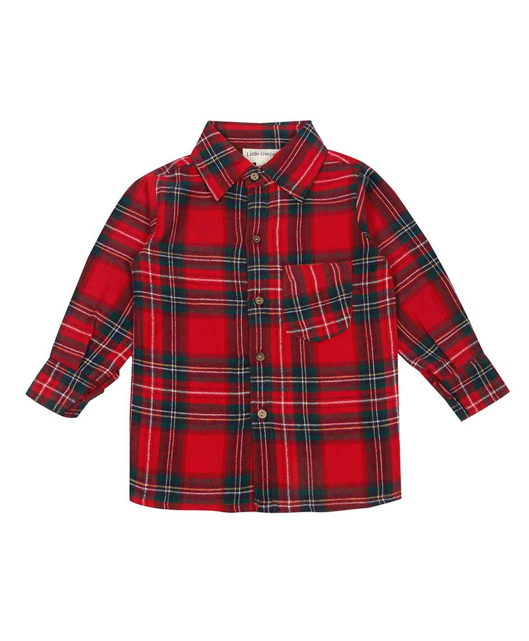 Little Ginnie Cotton Full Sleeves Checked Shirt - Red & Blue-image-38