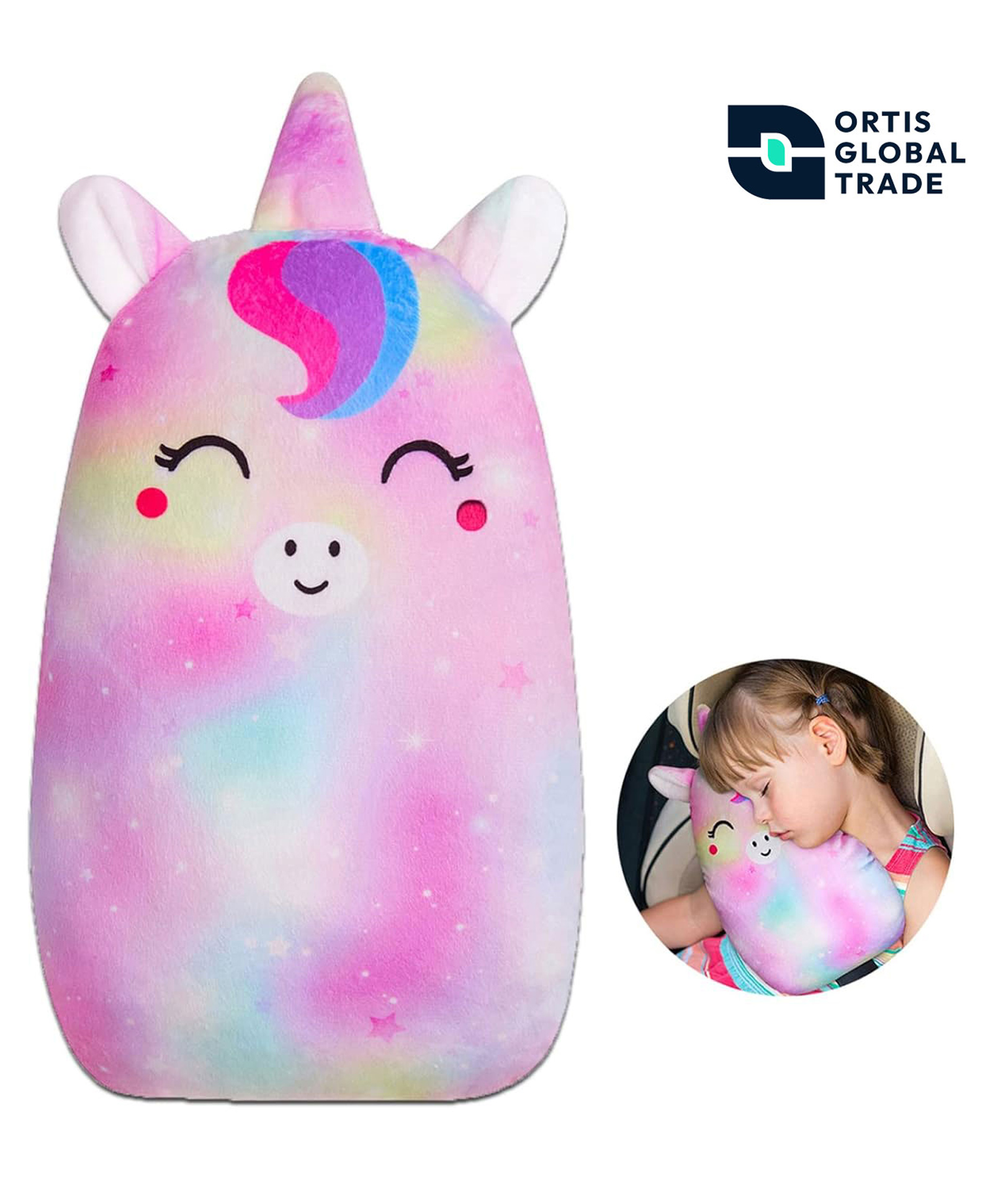 Ortis Unicorn Car Seat Belt Pillow for Kids - Multicolor-picture-26