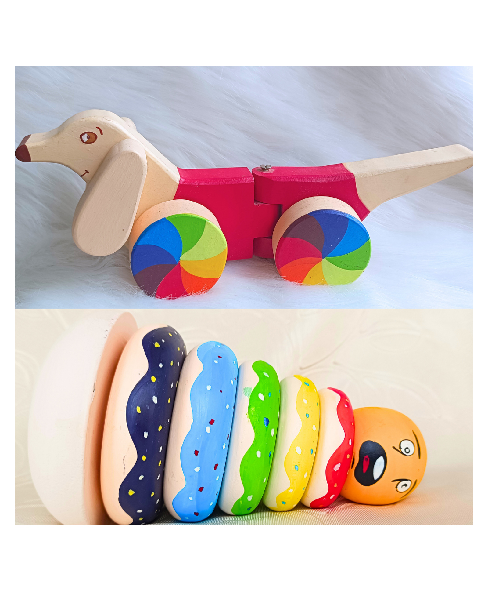 Taruh Kids Combo Set Pull Along Dog & Wooden Stacking Toy-picture-12