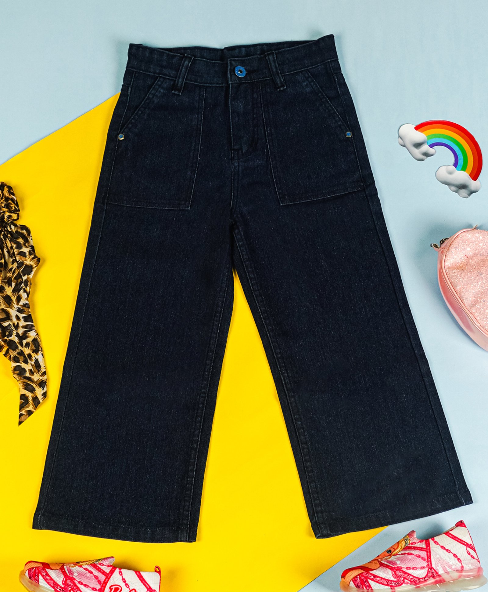 PURPLE UNITED KIDS Solid Flared Jeans - Dark Blue-image-17