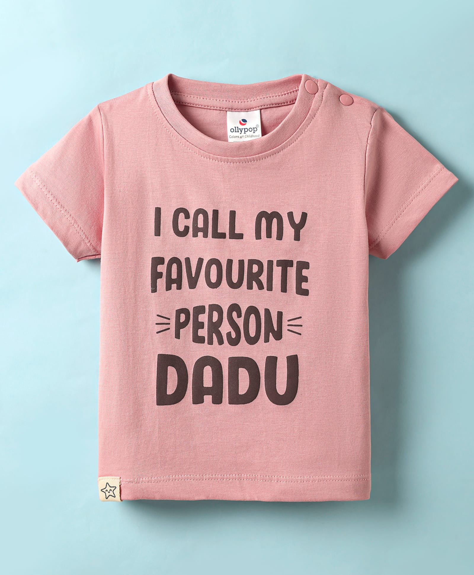 Ollypop Sinker Knit Half Sleeves T-Shirt with Text Print - Pink-picture-24