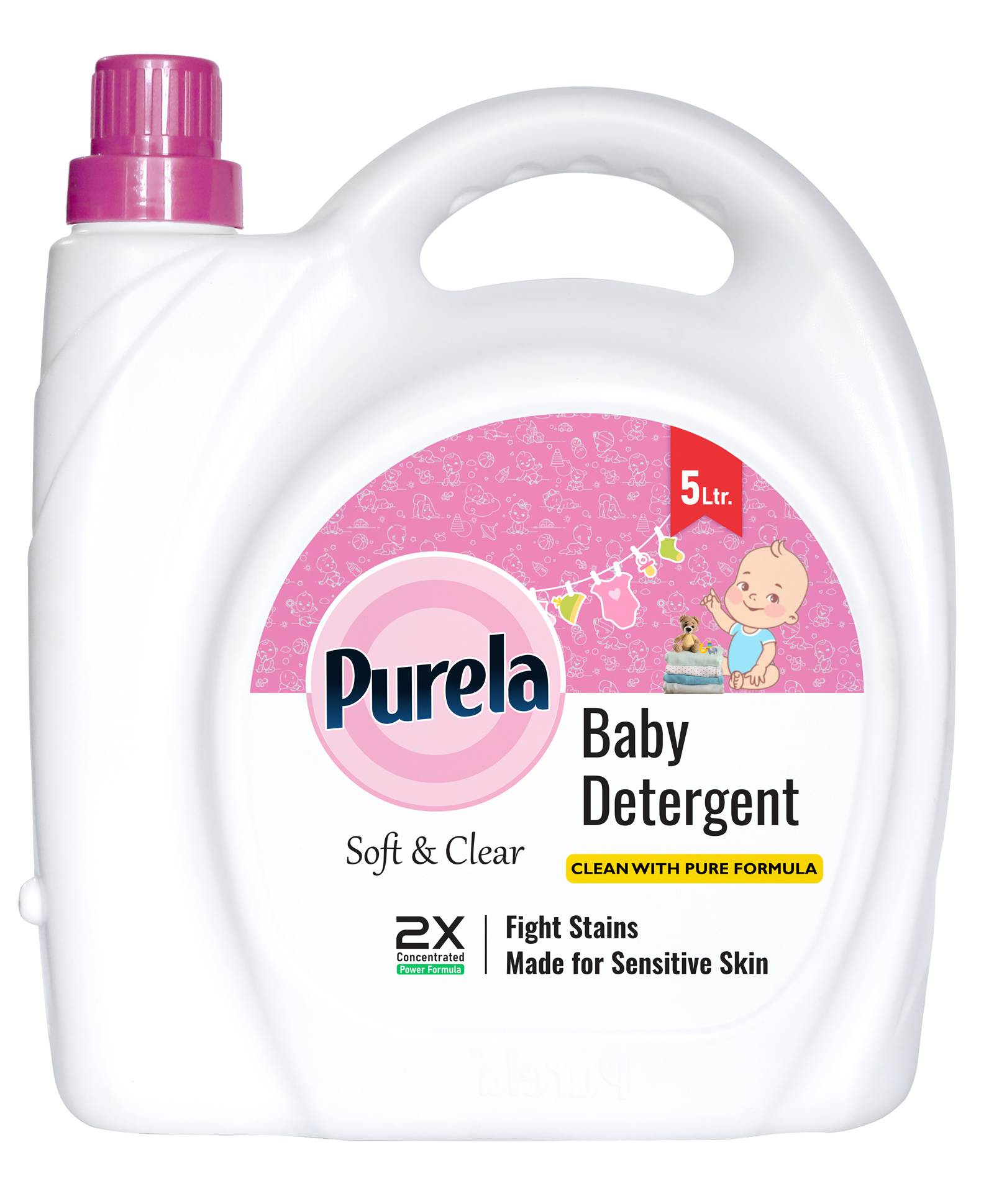 Purela Baby laundry liquid detergent 5 Litre (Rose)