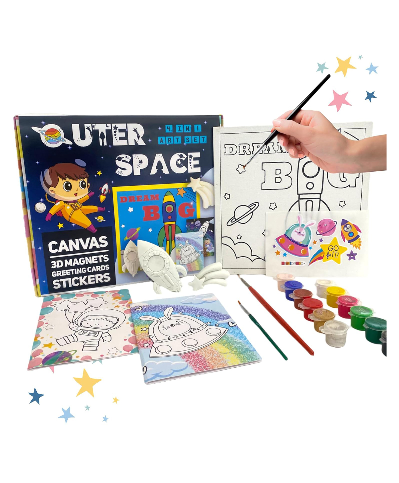 Craftopedia Diy 4 In 1 Canvas Painting Art & Craft Set - Outer Space-picture-14