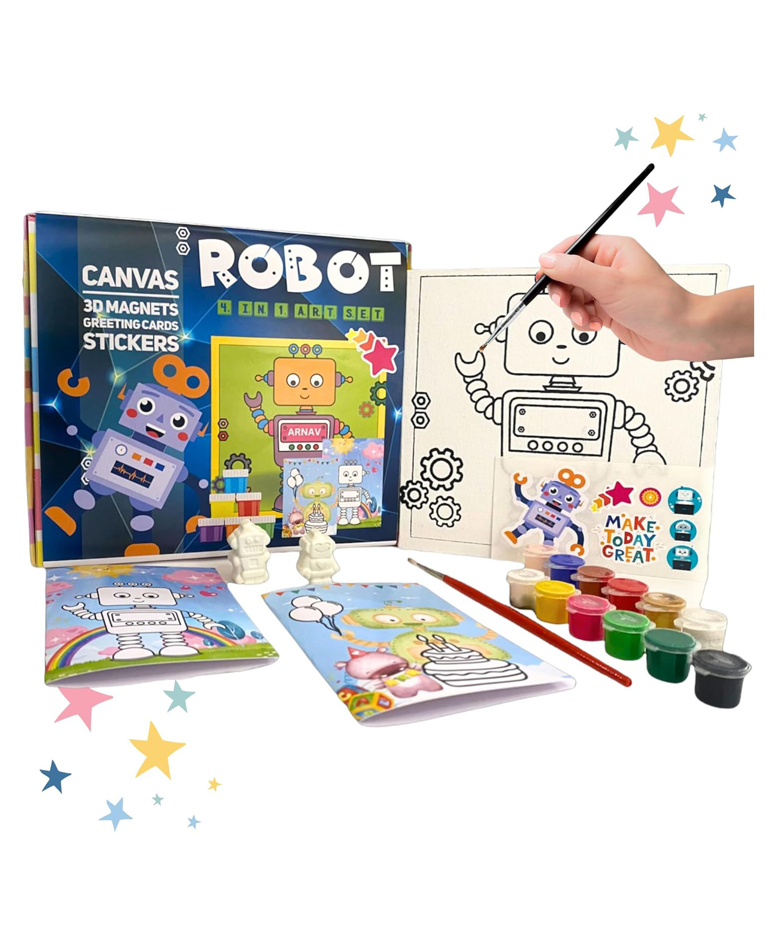 Craftopedia Diy 4 In 1 Canvas Painting Art & Craft Set - Robot-image-18