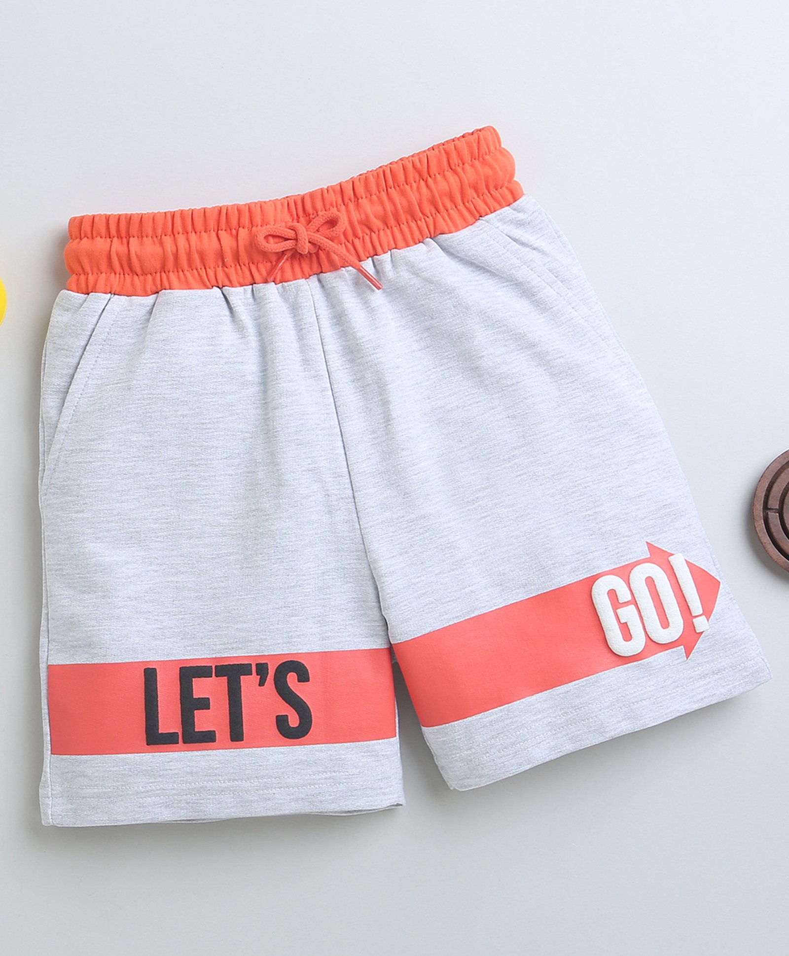 BUMZEE Cotton Woven Above Knee Length Shorts with Text Print - Grey-picture-17