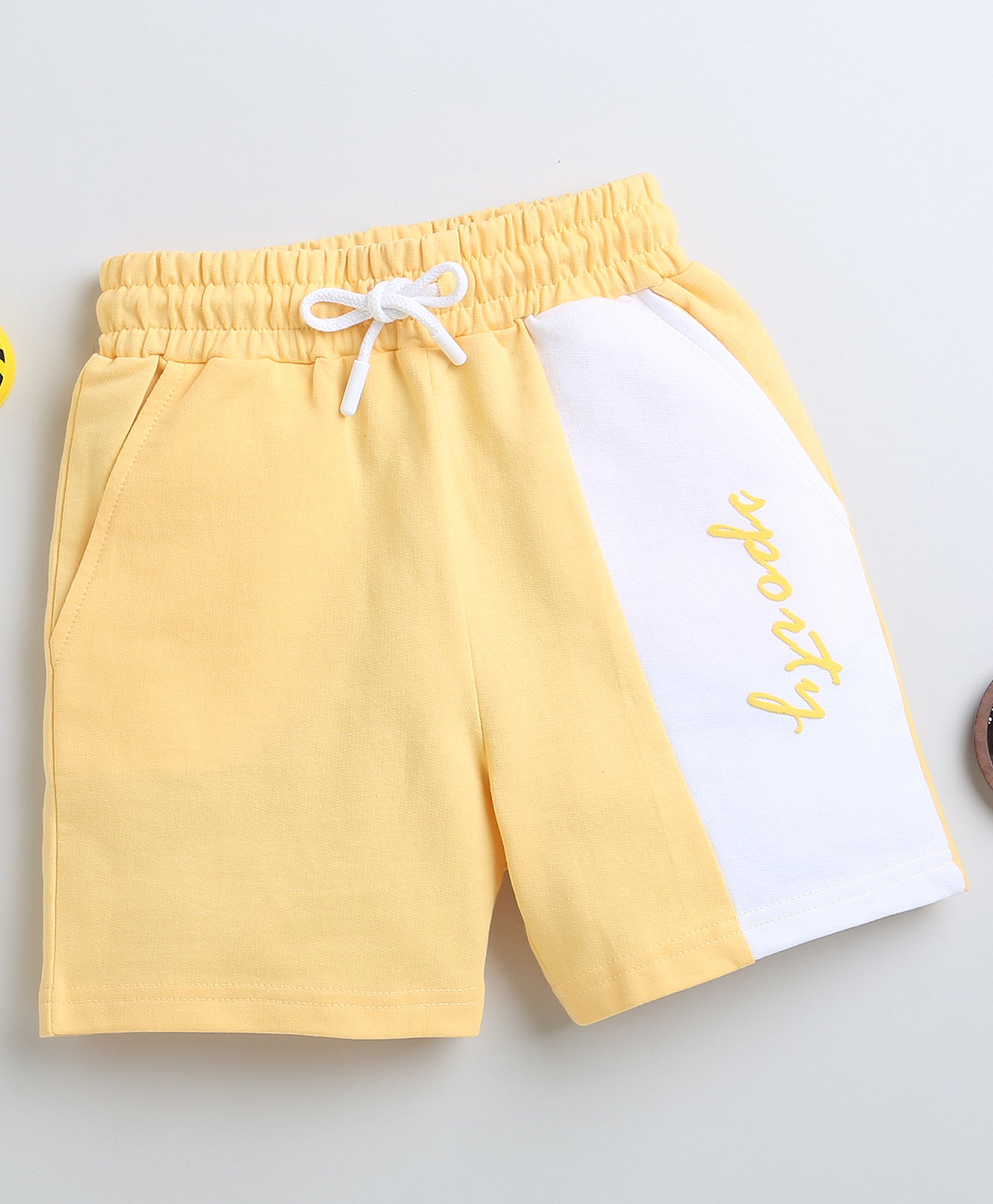 BUMZEE Cotton Woven Above Knee Length Cut & Sew Shorts - Yellow-picture-22