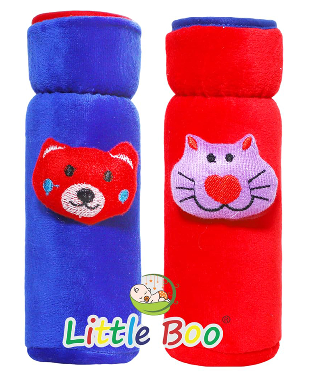 Little Boo Baby Feeding milk Bottle Cover with Elastic Neck Pack of 2Valvet Red&DarkBlue - Fits Upto 250ml Bottle-image-46