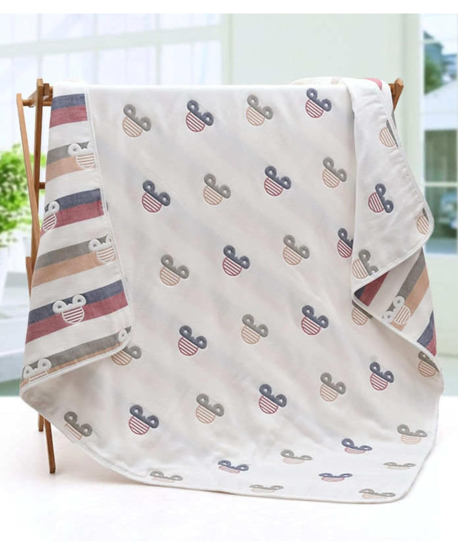 MumsLap Premium Organic Muslin Cotton 6 Layer Gauze Swaddle Wrap / Blanket - Offwhite-image-22