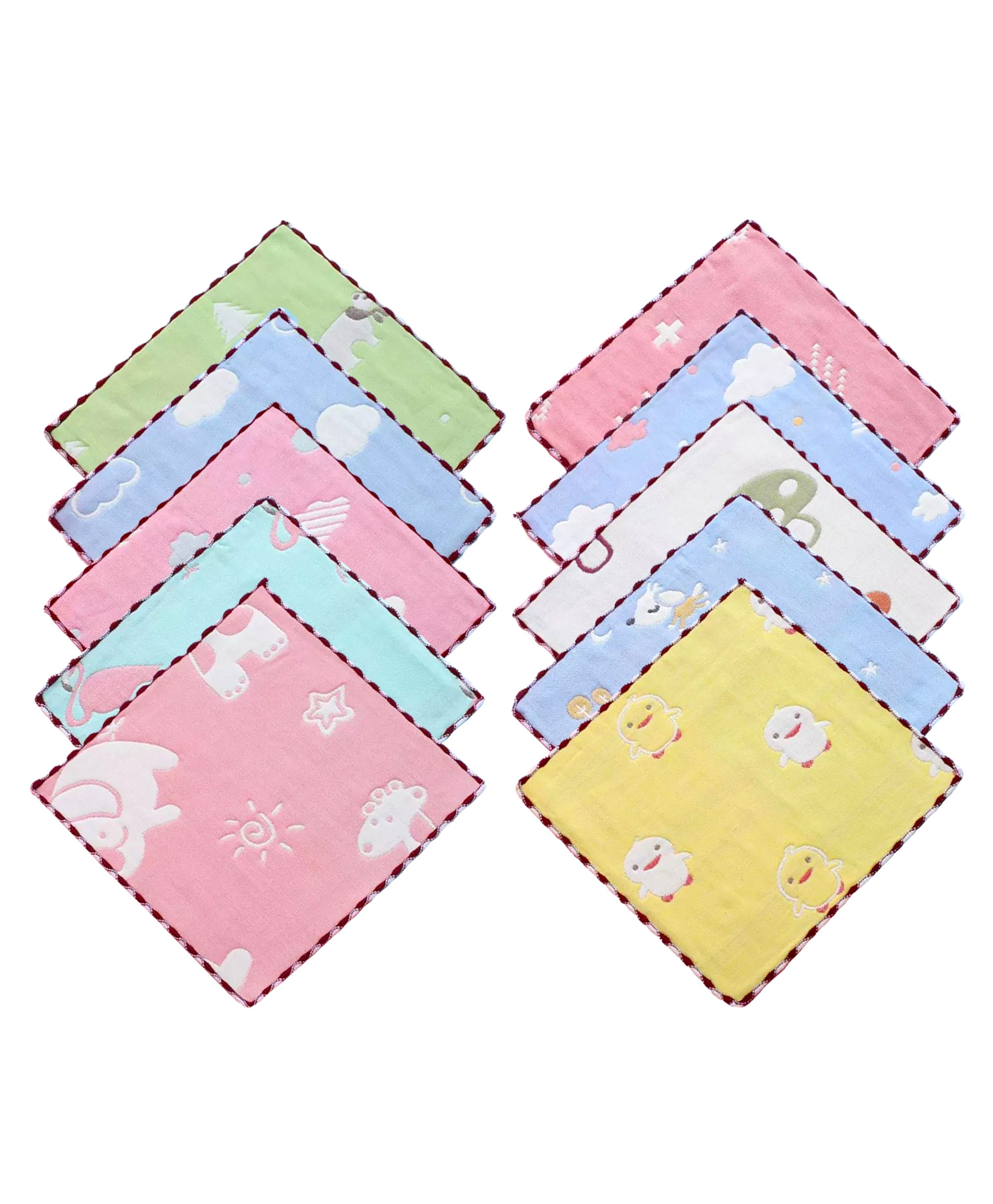 Cotton Baby Napkin(Pack of 5), Muslin Baby Washcloth with 6 Layers - 25*25-image-31
