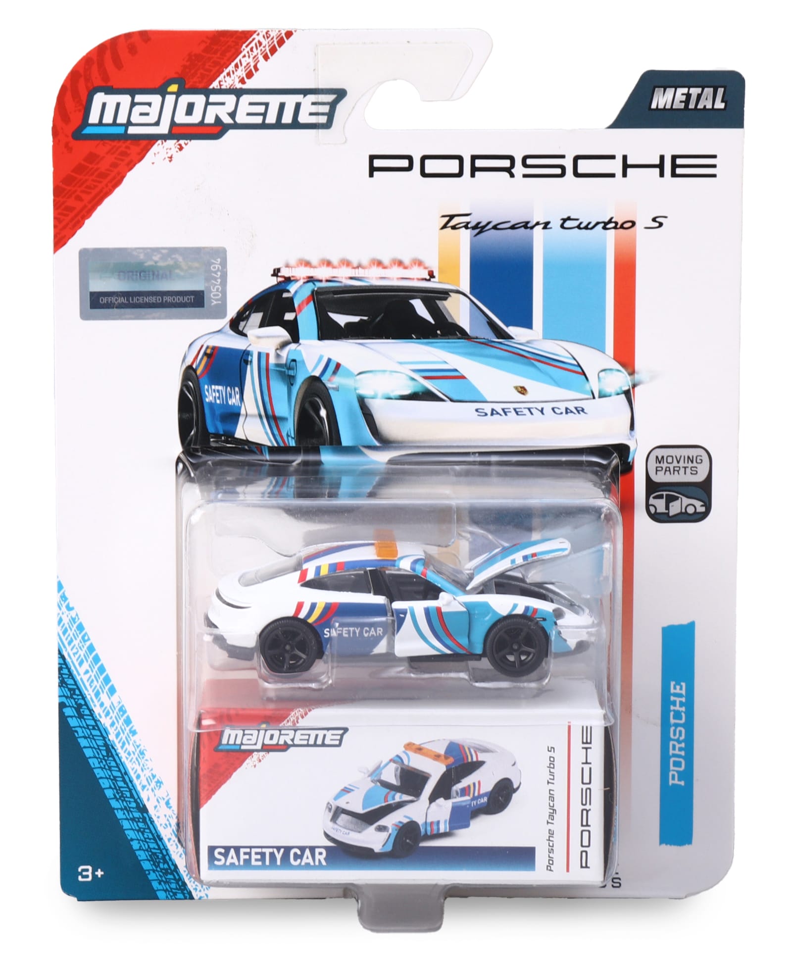 Majorette Porsche Taycan Turbo Die Cast Free Wheel Model Toy Car - White-picture-14