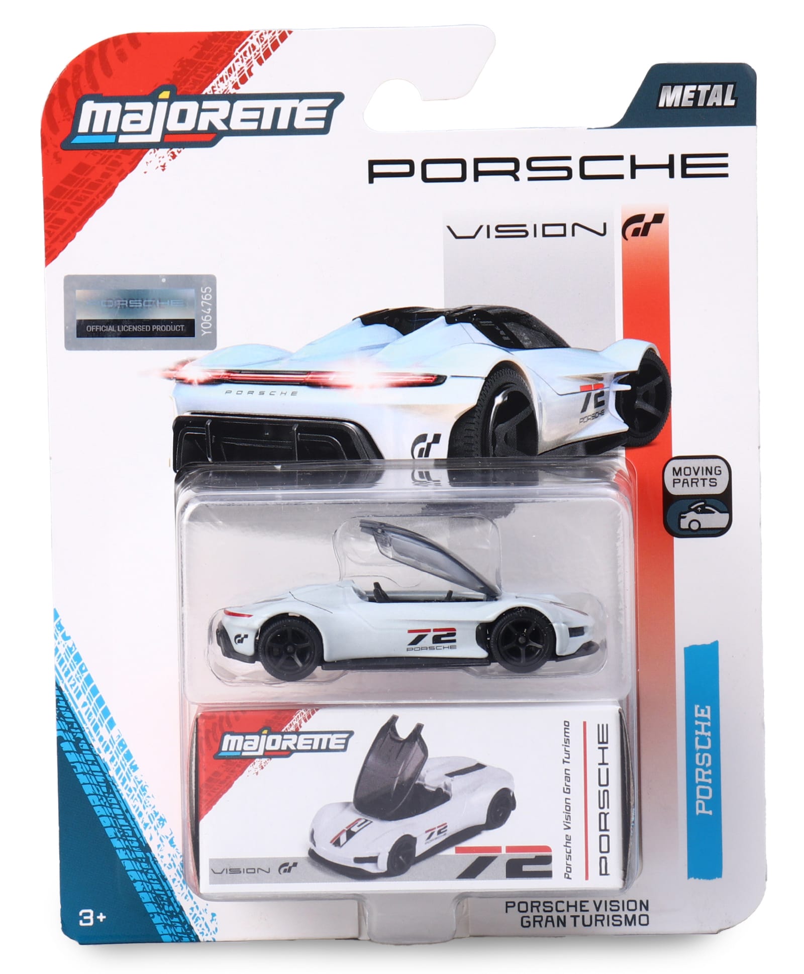 Majorette Porsche Deluxe Free Wheel Safty Car Porche Vision Gran Turisma - White-picture-14