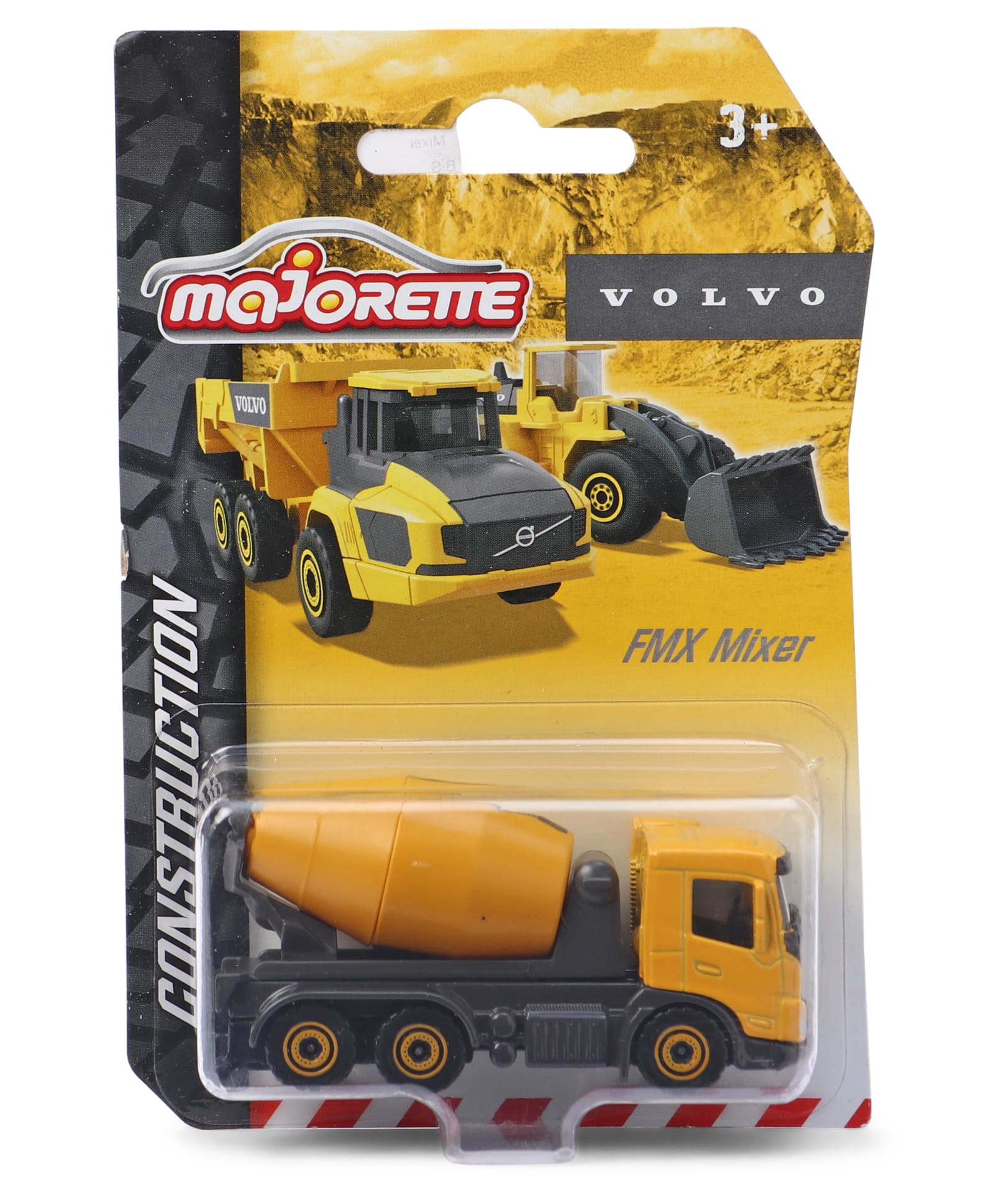 Majorette Volvo Fmx Die Cast Free Wheel Model Toy Mixer - Yellow-picture-14