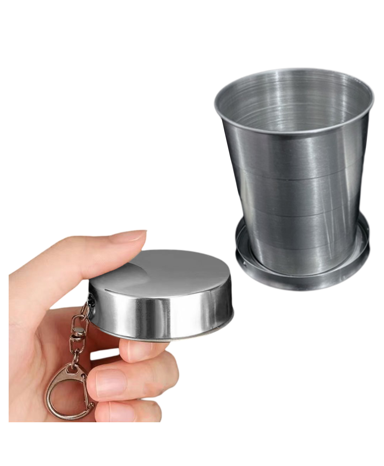 BEMBIKA Foldable GlassPortable Folding Glass, Collapsible Travel glass with lid, Reusable Folding Drinking Glass Cup, Compact & Portable Collapsible Glass, Portable Folding Stainless Steel Travel Mug-(250 ml)-image-44