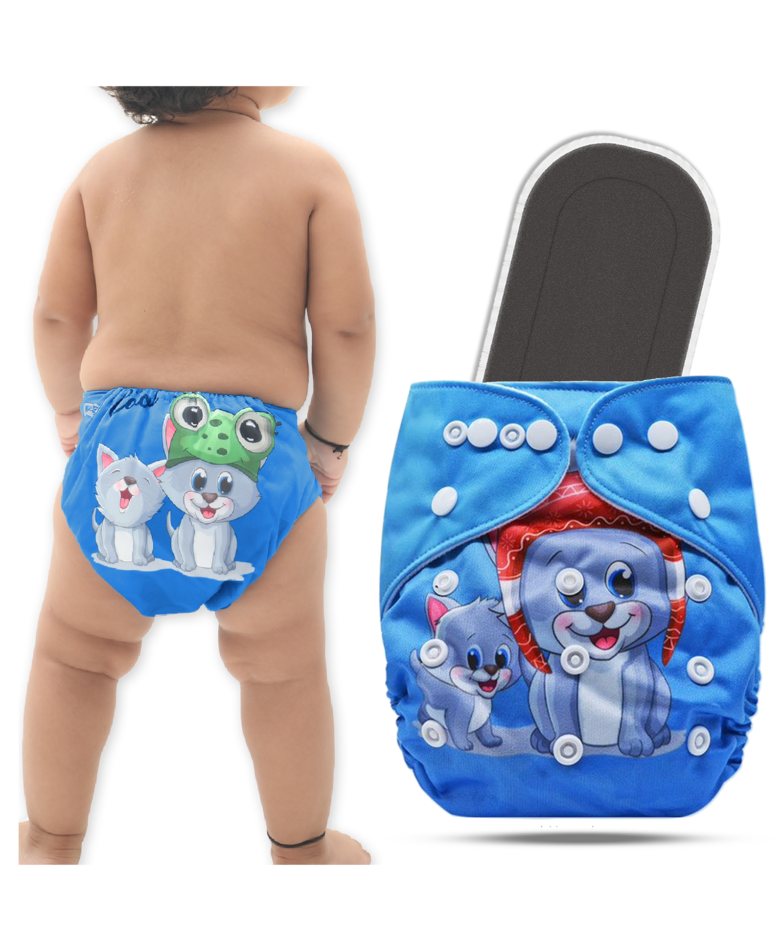 Bembika A Plus Printed Cloth Diaper With Bamboo Charcoal inserts for Babies Washable & Reusable Cloth Nappies For Baby Leakproof And Wetfree Adjustable Cloth Diapers -(BE2639)-picture-36