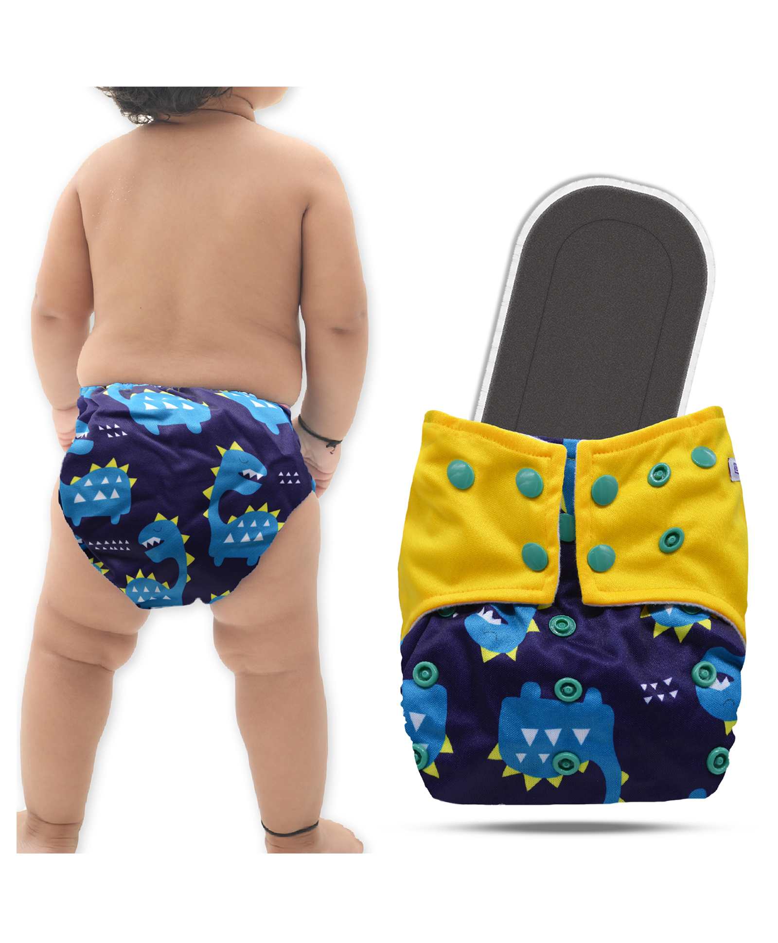 Bembika A Plus Printed Cloth Diaper With Bamboo Charcoal inserts for Babies Washable & Reusable Cloth Nappies For Baby Leakproof And Wetfree Adjustable Cloth Diapers -(BE2643)-picture-47